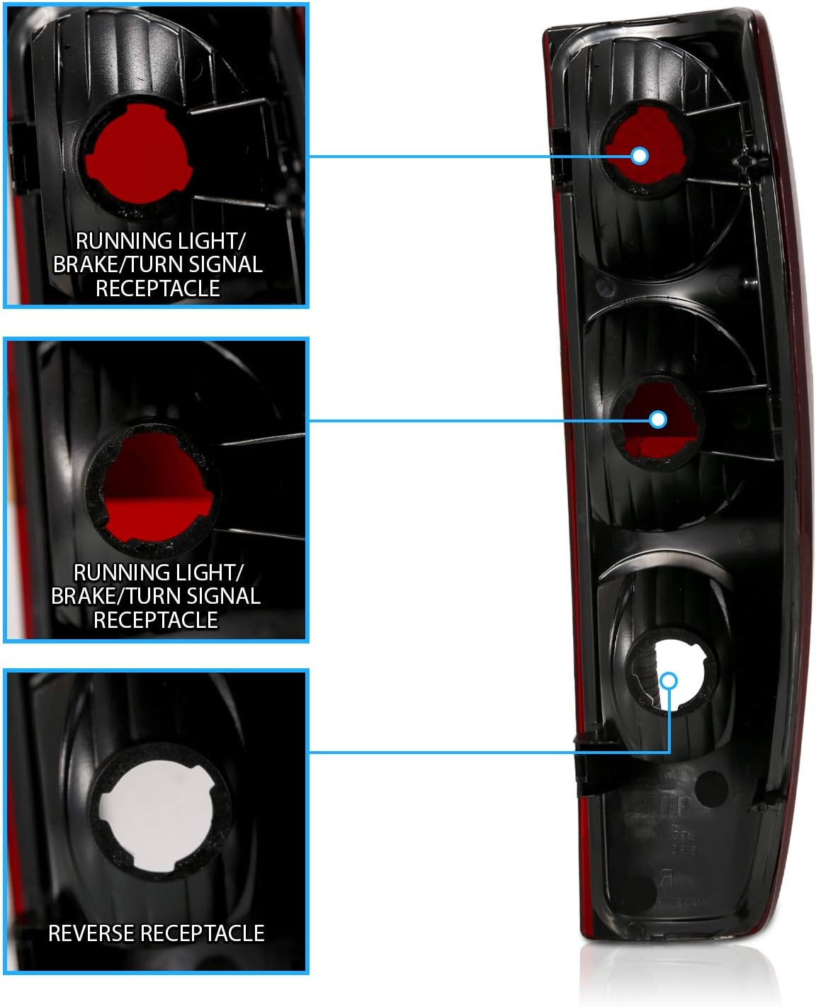 AmeriLite Red/Smoke Replacement Brake Tail Lights Set For 04-12 Chevy Colorado/GMC Canyon - Passenger and Driver Side