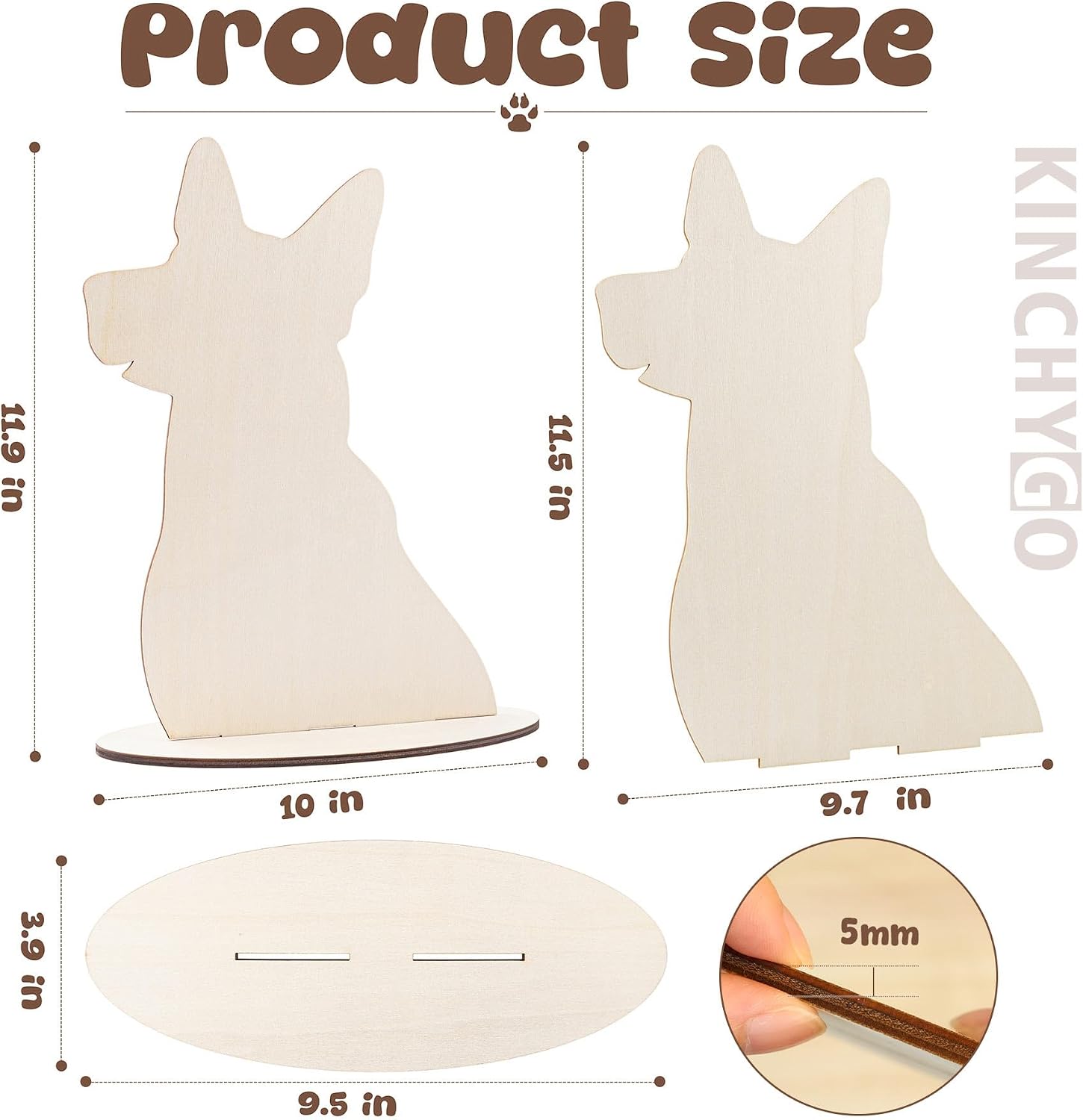 2 Pack Dog Silhouette Display Stand Pet Bib Scarf Bandana Holder