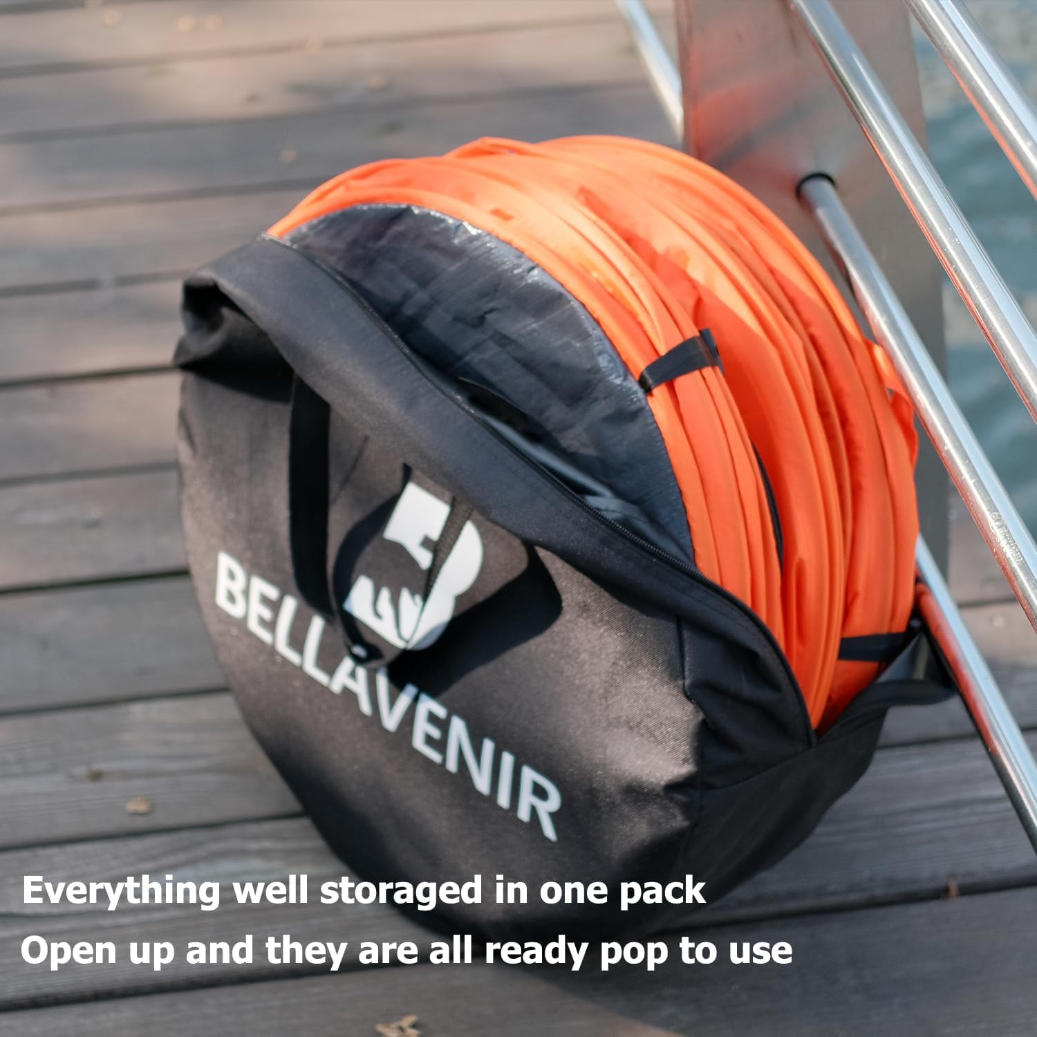 BELLAVENIR Outdoor Pop-up Defenders Football Basketball Soccer 3-Pack Dummies Portable Training Equipment Upgraded Spring Coil