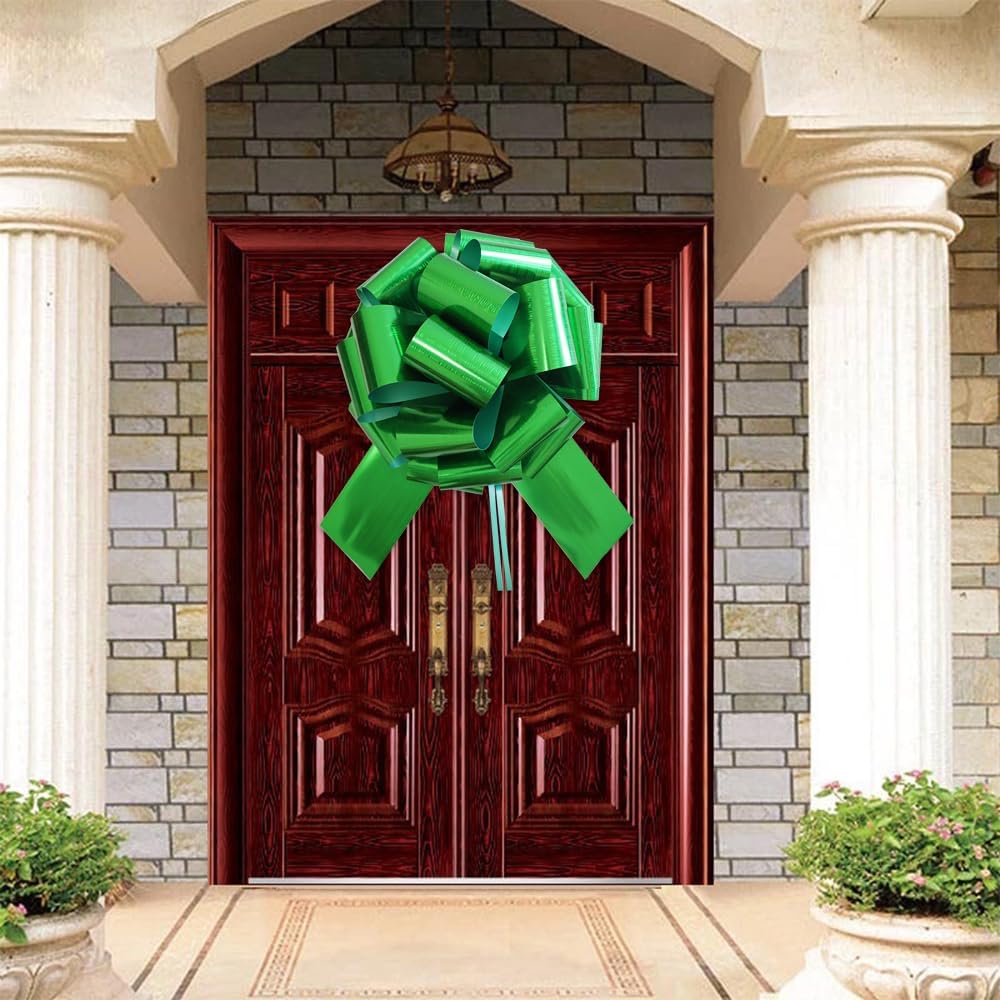 1Pc Giant Pull Bow,14 Inch Giant Gift Bow,Giant Car Bow for Christmas,Bicycles,Appliances,Gifts,Weddings,Classrooms,Rooms,Dining Table Decorations,and Partie (Green) - Image 3
