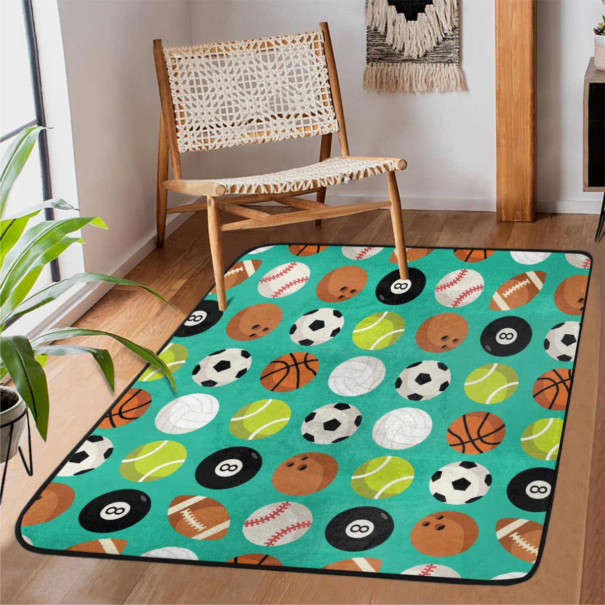 Tapis sport antidérapant et lavable en machine pour le salon et la chambre