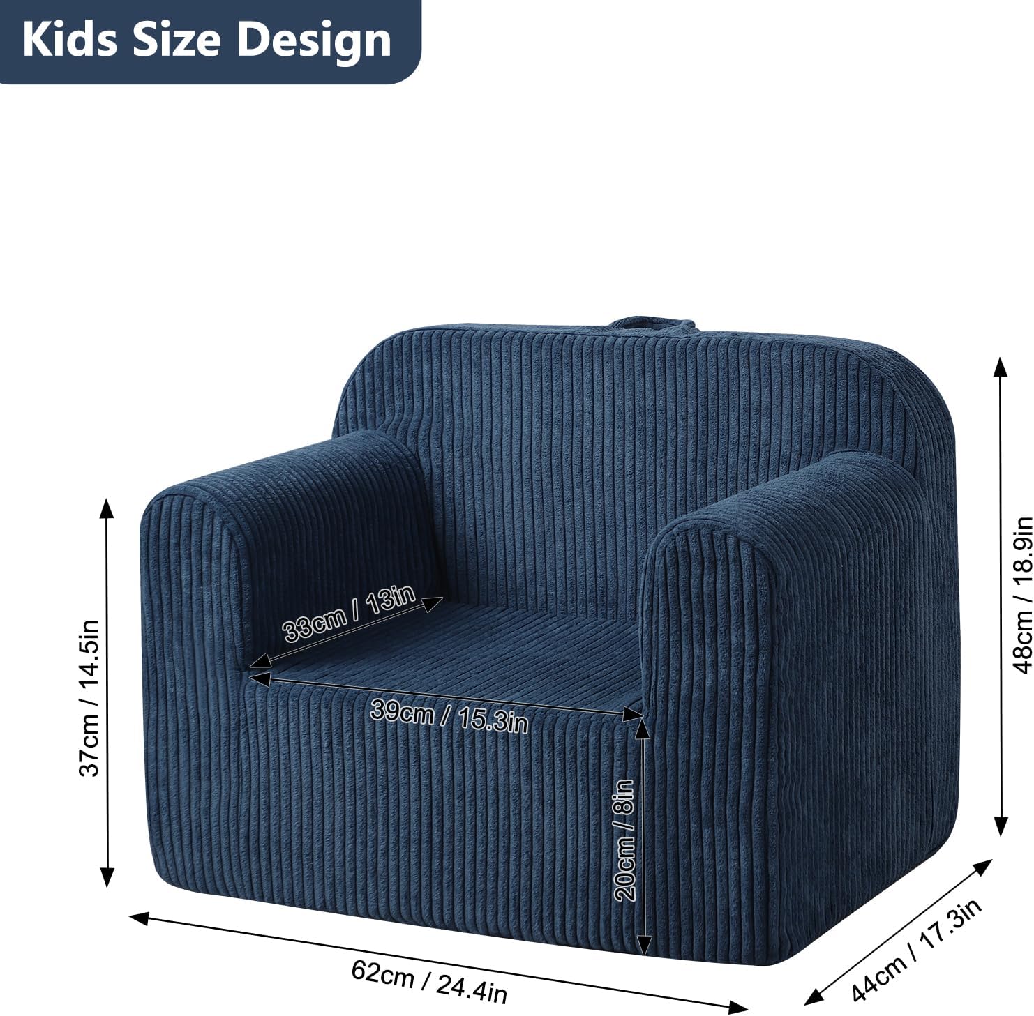 Getifun Foam Kids Sofa, Comfy Toddler Couch, Soft Toddler Armchair for Boys and Girls (Blue)
