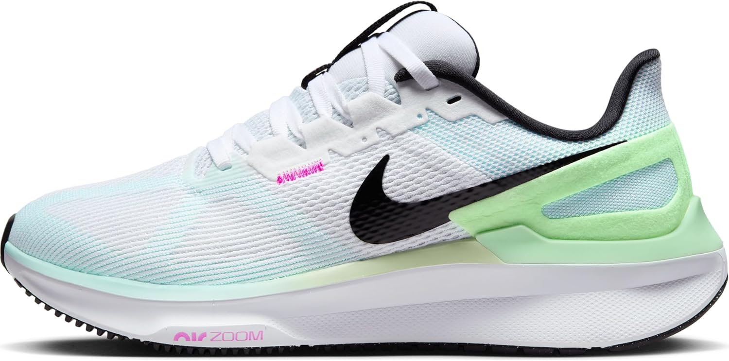 Nike Women's Air Zoom Structure 25 Running Shoe, White Black Ice Blue and Steam Green, 3 UK: Amazon.co.uk: Fashion