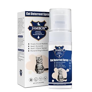 Cat Deterrent Spray - Safe Indoor & Outdoor Deterrent for Furniture Protection, Effective Training Aid with Natural Ingredients - Non-Toxic Anti-Scratch Formula (Blue, M) - Amazon product rated Grade A