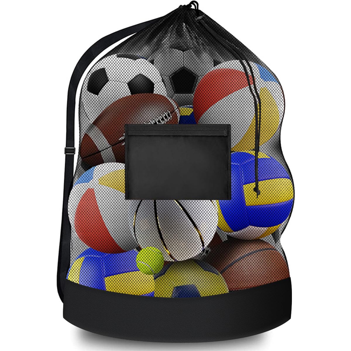Bolsa para balones de fútbol 76x102 cm malla 8-15 balones con cordón y correa