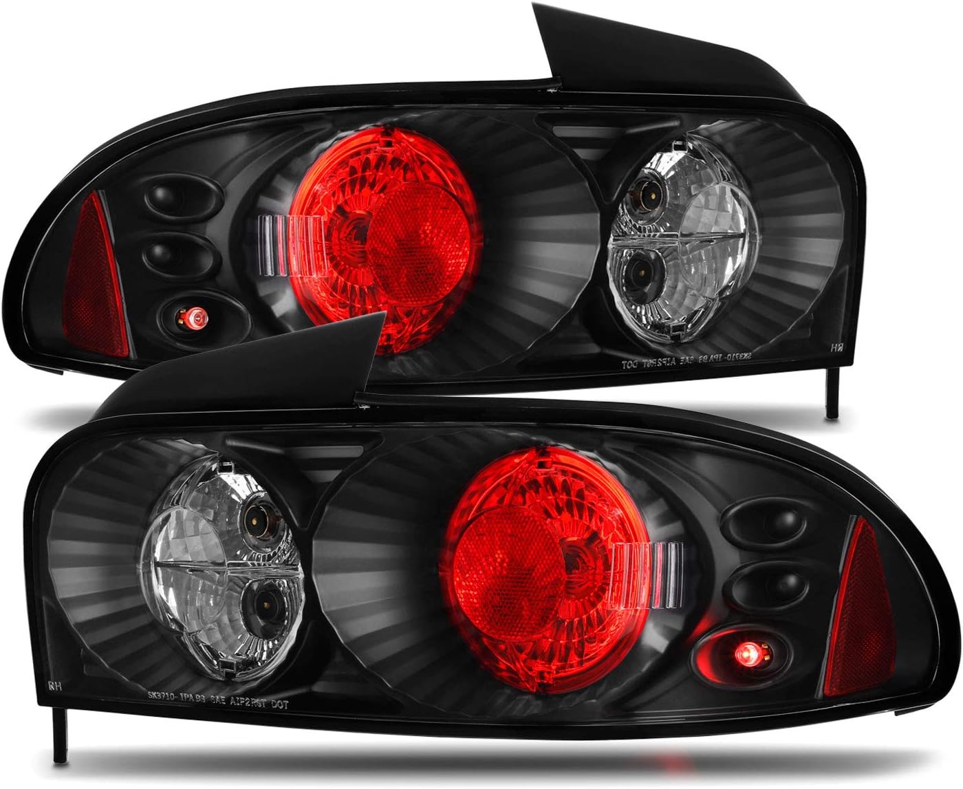 AKKON - For 1993-2001 Subaru Impreza 4X4 LS 2.5Rs Black Tail Brake Lights Lamps Left + Right Pair