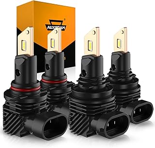 Auxbeam 9005 H11 Combo LED Headlight Bulbs, Plug & Play 9005/HB3 High Beam H11 Low Beam LED Conversion Kits 6500K Cool White NF-Q10 Series, Pack of 4