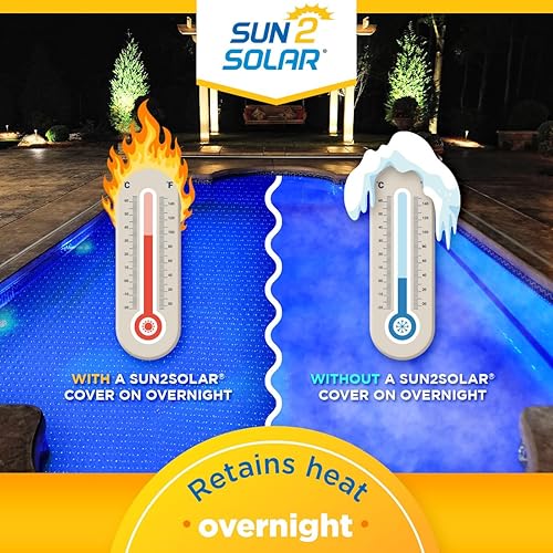 Miniatura 10 de Sun2Solar Cubierta solar redonda transparente para piscina de 18 pies  Serie 1600  Retención del calor  Manta de calefacción térmica para piscinas