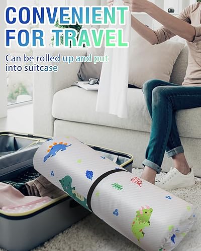 Miniatura 8 de Pack and Play Colchón de cuna de 38 x 26 pulgadas para bebé y niño pequeño, almohadilla portátil N Play con espuma de apoyo suave de alta densidad,