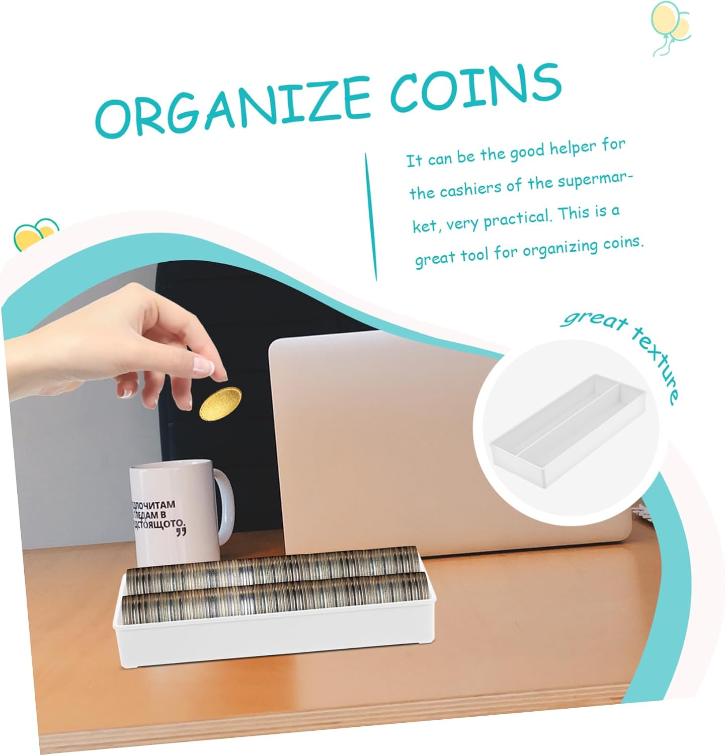 PP Coin Storage Box for Organizing Coins with Multi Grid Design 2pcs image 2