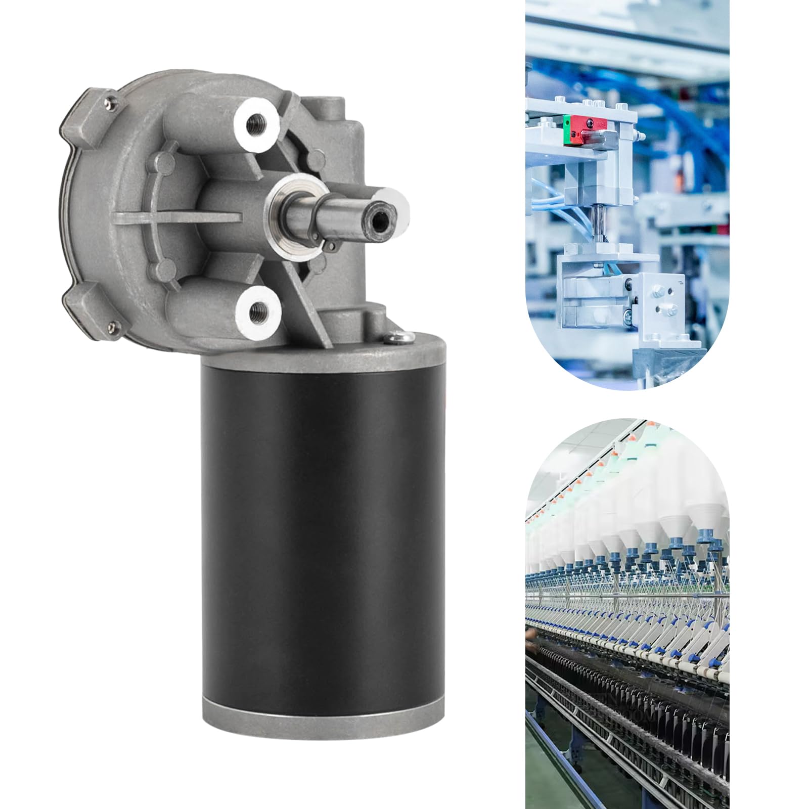 24V DC Schneckengetriebemotor Getriebemotor 220 U/min 80W Gleichstrommotor (Rechts)