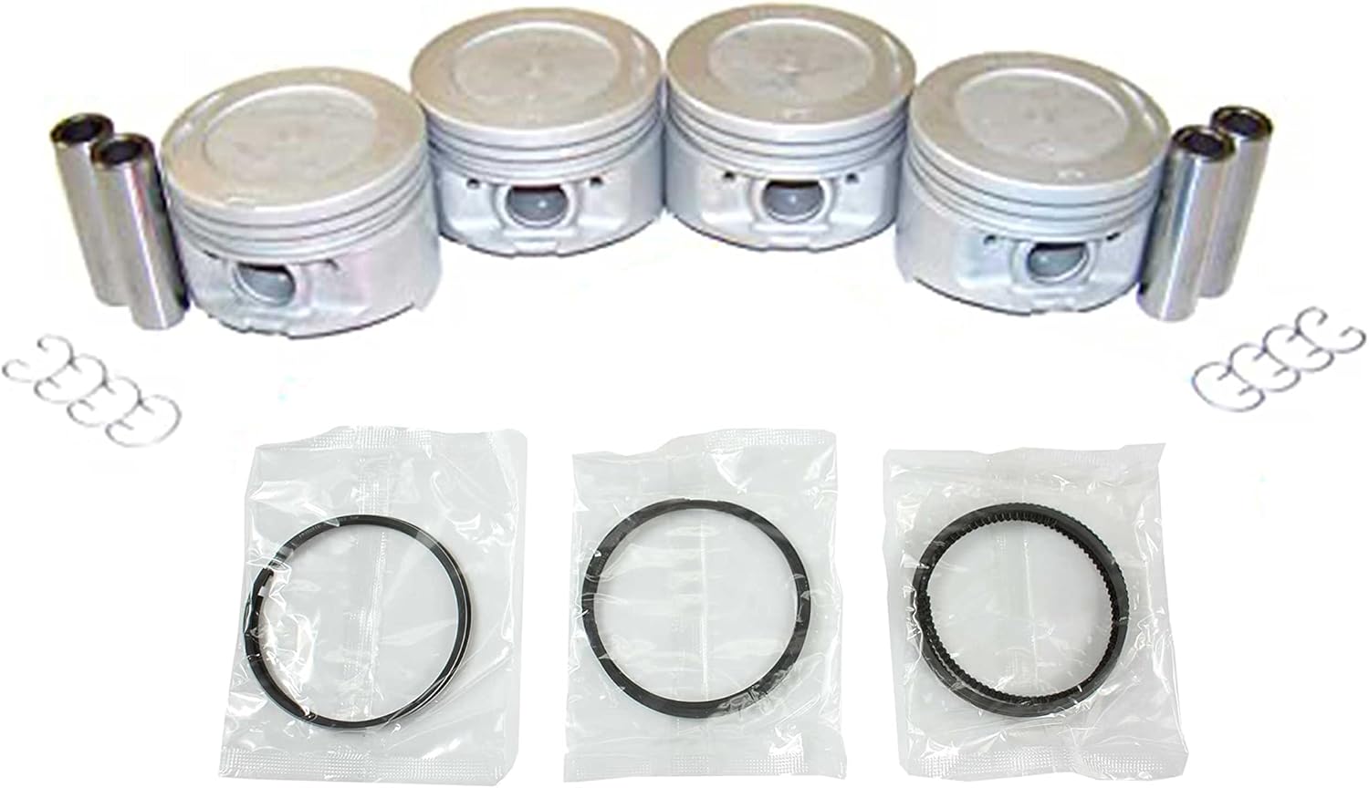 DNJ PRK900 Piston and Ring Kit For 1985-1995 Toyota 4Runner Celica Pickup 2.4L L4 SOHC 8V Naturally Aspirated