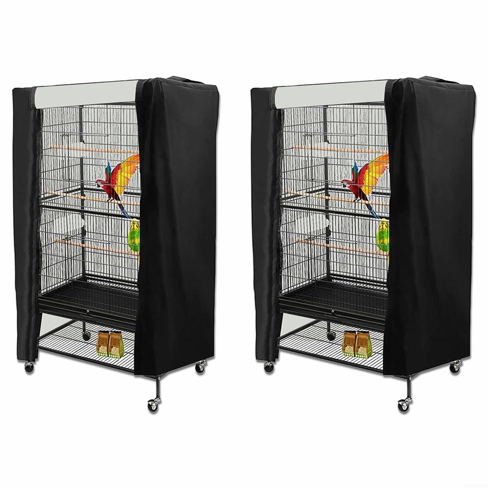 Vogelkooi Cover 4St Medium Nylon Gemakkelijk Schoon Te Maken Papegaai Vogelkooi Netvanger Vogelkooi Accessoires Zaadcollector Stofdicht En Geventileerd Groen