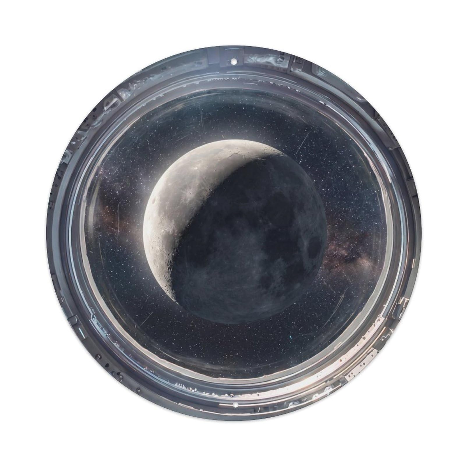 Crescent Moon from Space Station Porthole Metal Tin Sign