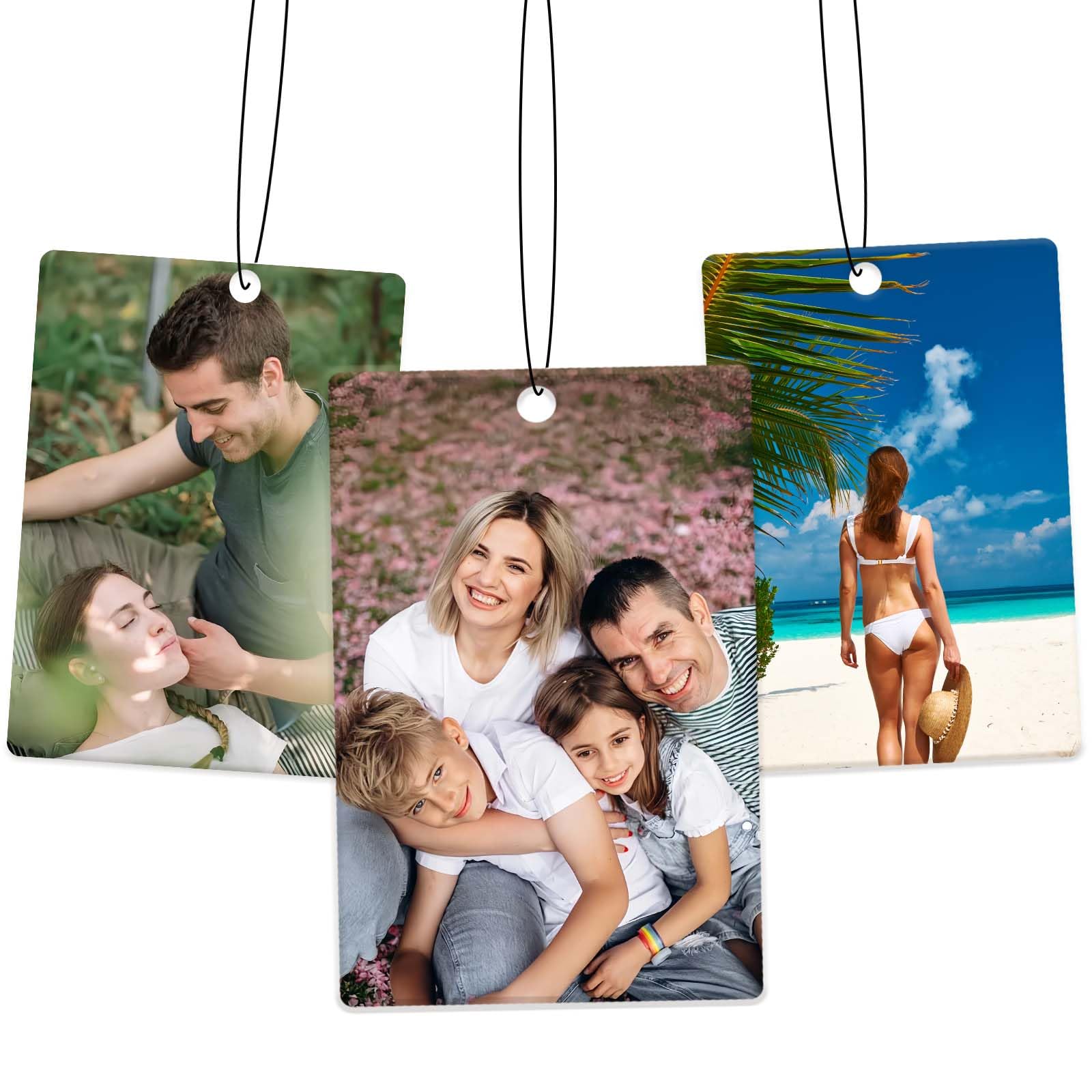 Duft Auto Personalisiert mit Text und Foto Auto Parfüm Lustig Selbst Gestalten Auto Deko Personalisierter Lufterfrischer für Auto, Zuhause, Geschenk,Familie (Rechteck)