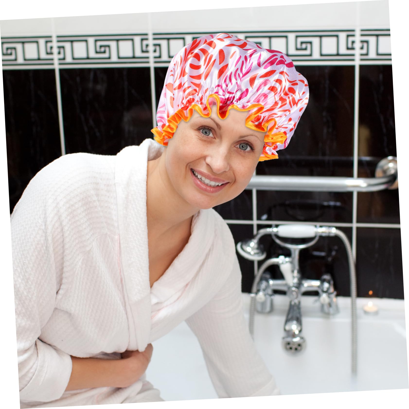 VALICLUD Bonnet de Extra Large Satin Bonnet Réutilisable à Double Couche pour Longs Étanche pour Bain Capillaires