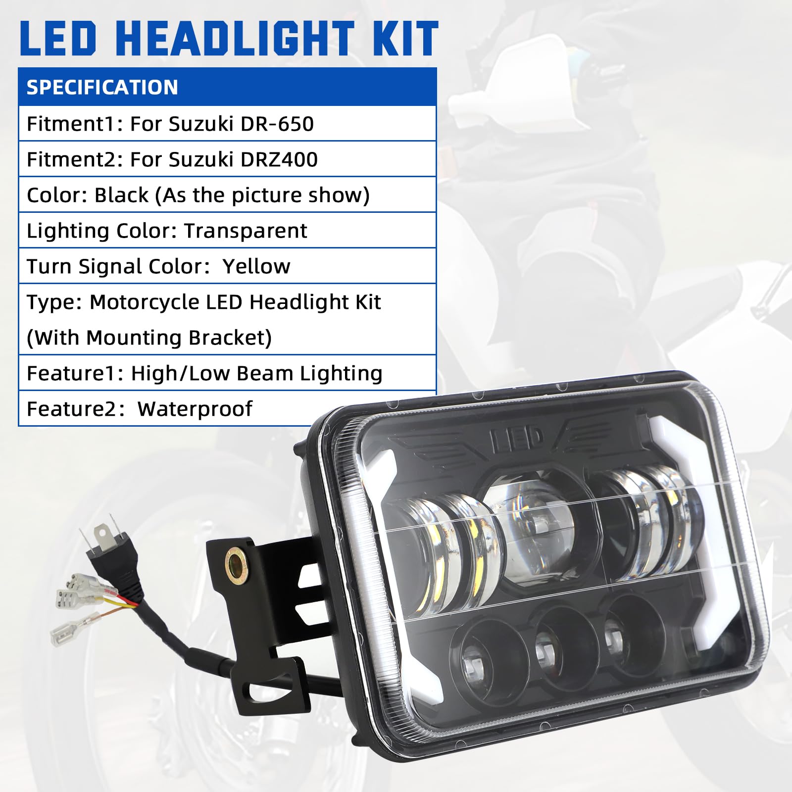 Amazon.com: WIKIBB 4x6 LED Headlights Kit with Bracket Compatible