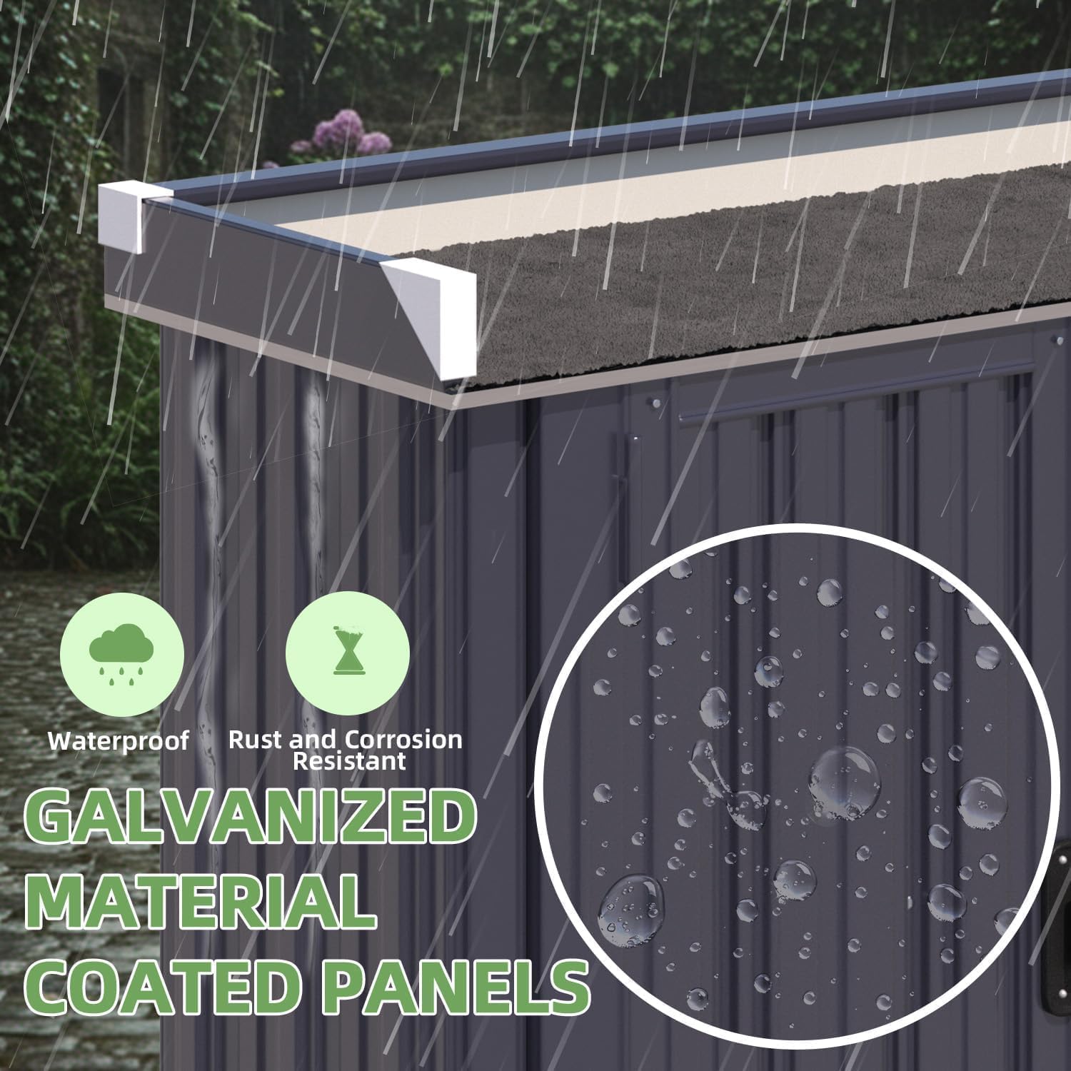 YODOLLA Pflanztisch mit verstellbaren Regalen, 97x34x93cm wetterfester Gartenschrank für den Außenbereich, Metall Gartenaufbewahrung mit Arbeitsplatte, Grau