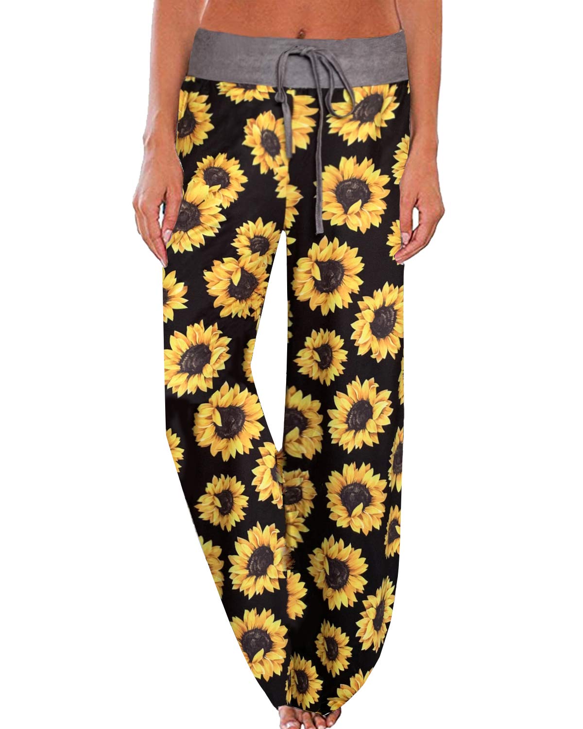NEWCOSPLAY Women's Comfy Pajama Drawstring Wide Leg Pants