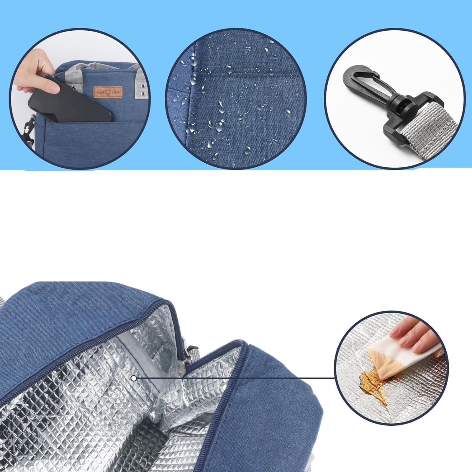 ZPSHYD Sac à Déjeuner Isolé à Motif Flamant Rose, Fourre