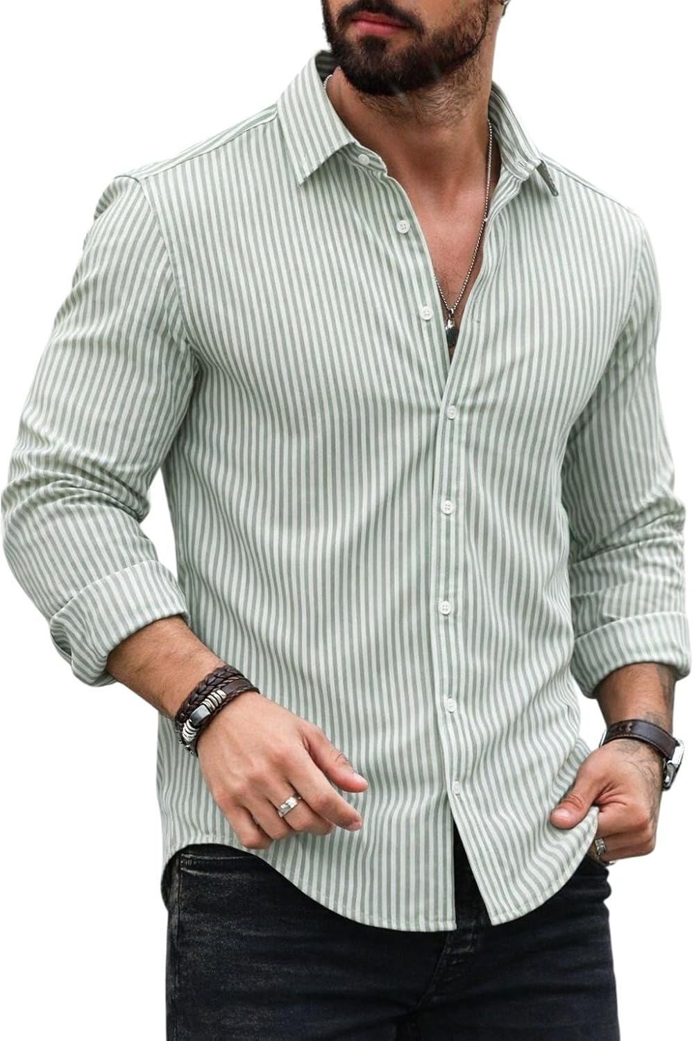 Striped Casual Regular Fit Shirt for Men| Men Full Sleeve Shirt