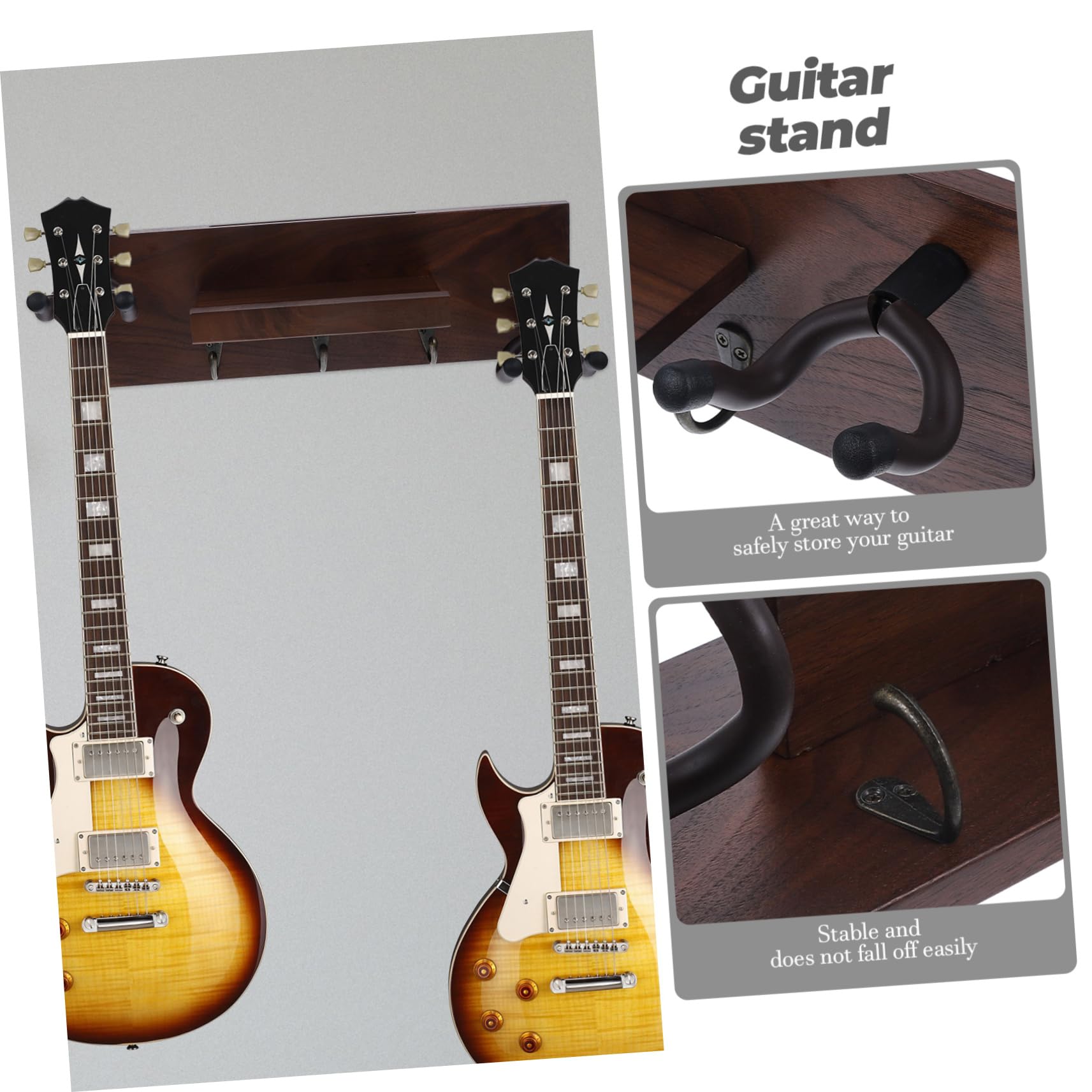 Gitarrenwandhalterung und Metall 4-in-1 Gitarrenhaken für E-gitarre Stabil Schützt Lack für Wandmontage