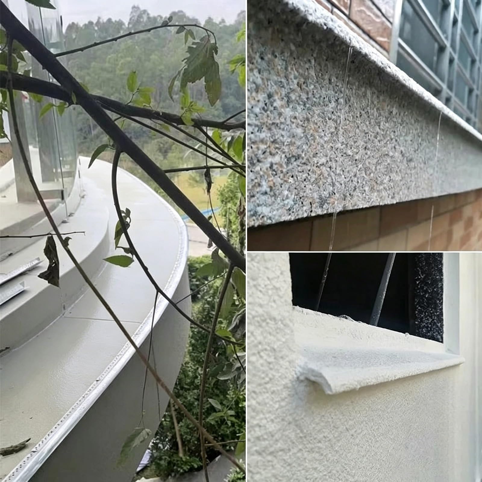LXLZYXSF Perfil Vierteaguas para Borde Exterior De Pared O Techo Flexible Y Moldeable Moldura Desviadora De Agua De Lluvia Plástico Recortable(L-140cm/55.1inch/4.6ft)