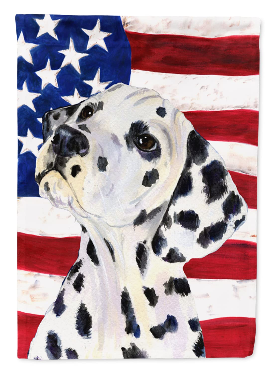Drapeau de jardin américain avec Dalmatien pour égayer vos allées de fleurs
