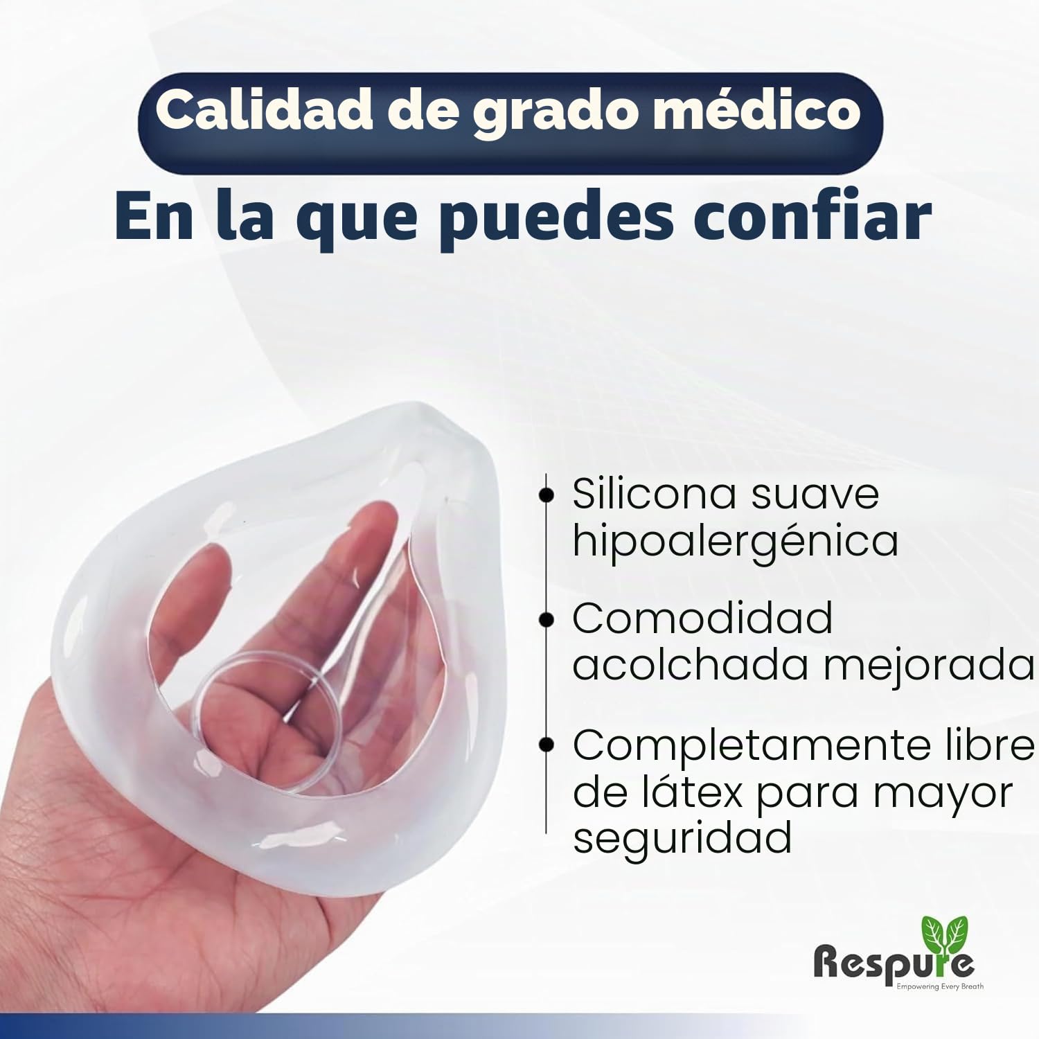 Cojines de repuesto (paquete de 2) y un casco para ResMed AirFit F20 - Sello de silicona suave, correas ajustables para la cabeza - Compatible con máscara ResMed Airfit F20 (pequeño, mediano o grande