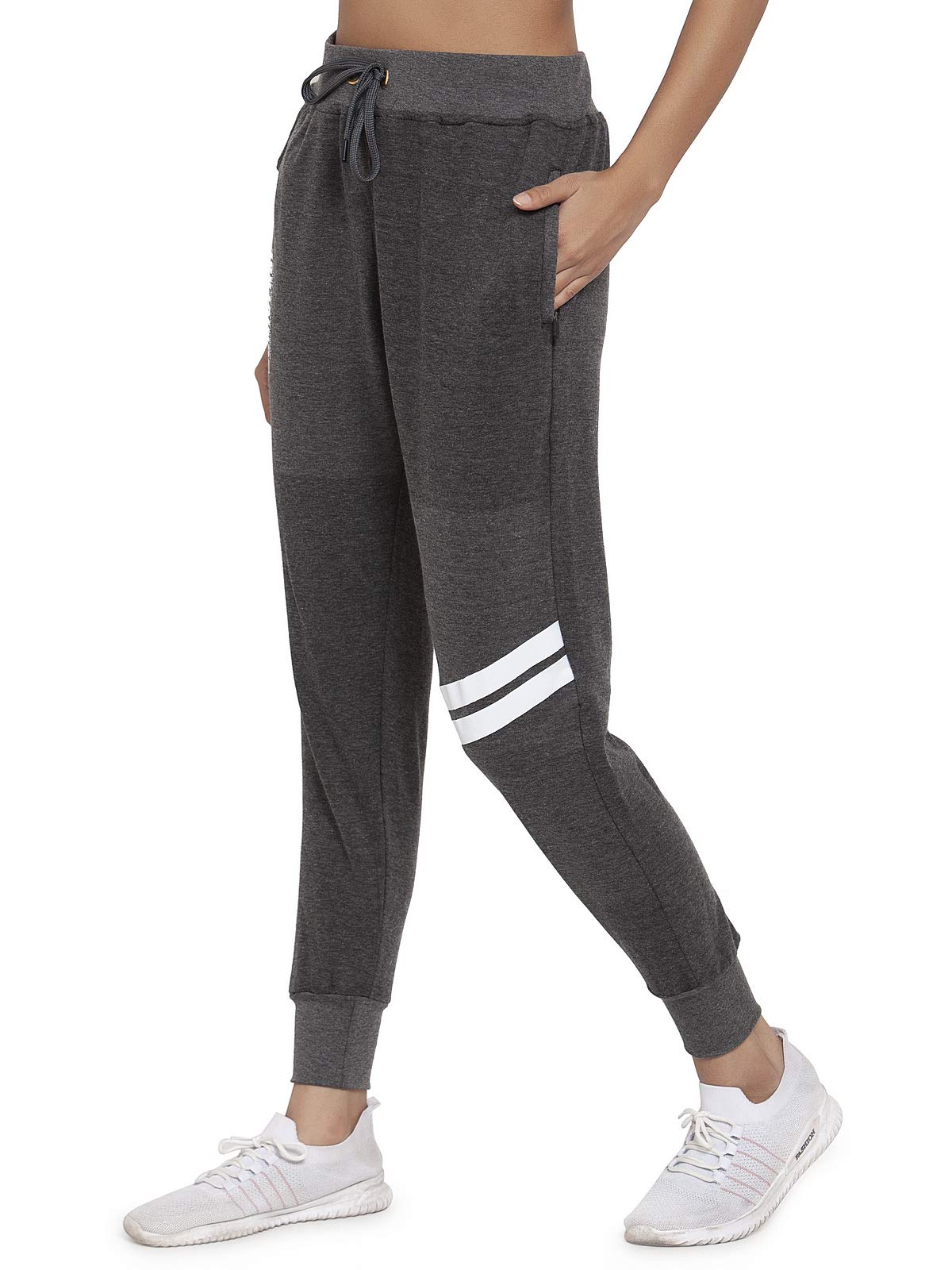 uzarus Women's Cotton Slim Fit Joggers Track Pants with 2 Zippered Pockets-picture-49