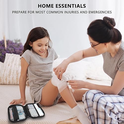 Miniatura 6 de Mini botiquín de primeros auxilios  120 piezas de carcasa dura impermeable pequeño kit médico para automóvil, hogar, oficina, viajes, camping,