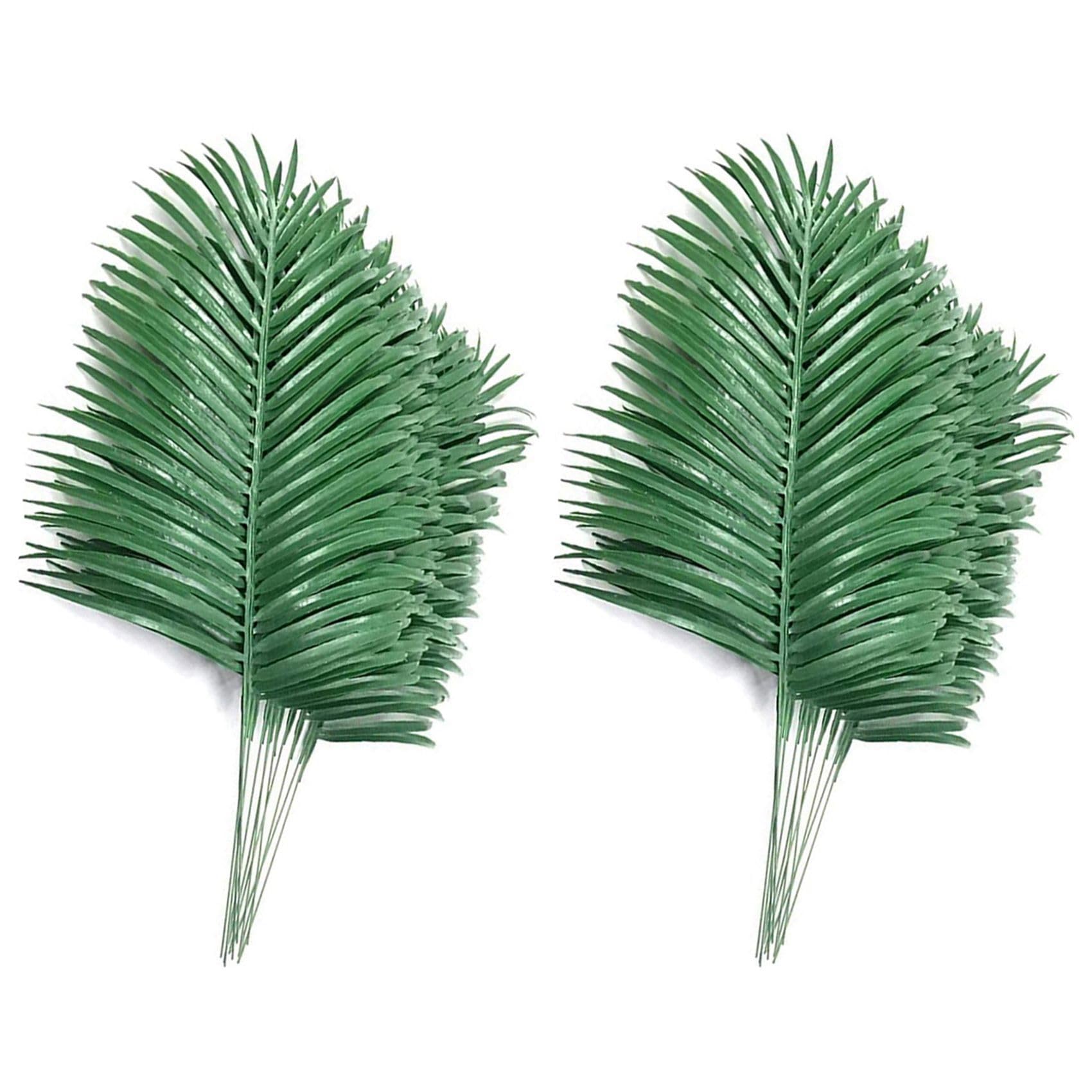 Hndhbfgrt 36Pcs Artificial Palm Leaves Plants Faux Palm Fronds Tropical Large Palm Leaves Greenery Plant for Leaves Hawaiian Party