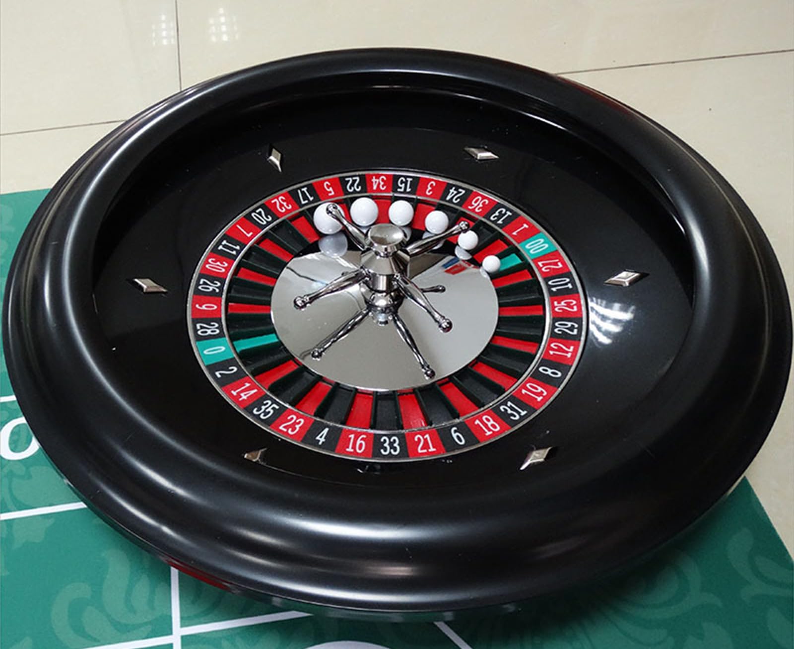 Generisch Hölzernes Roulette-Rad Roulette Aus Plastik Tischspiel Plattenspieler Roulette Radsatz Roulette Spiel Casino Set Roulette Rad Lässige Tischspiele Für Kinder Und Erwachsene,Without pad