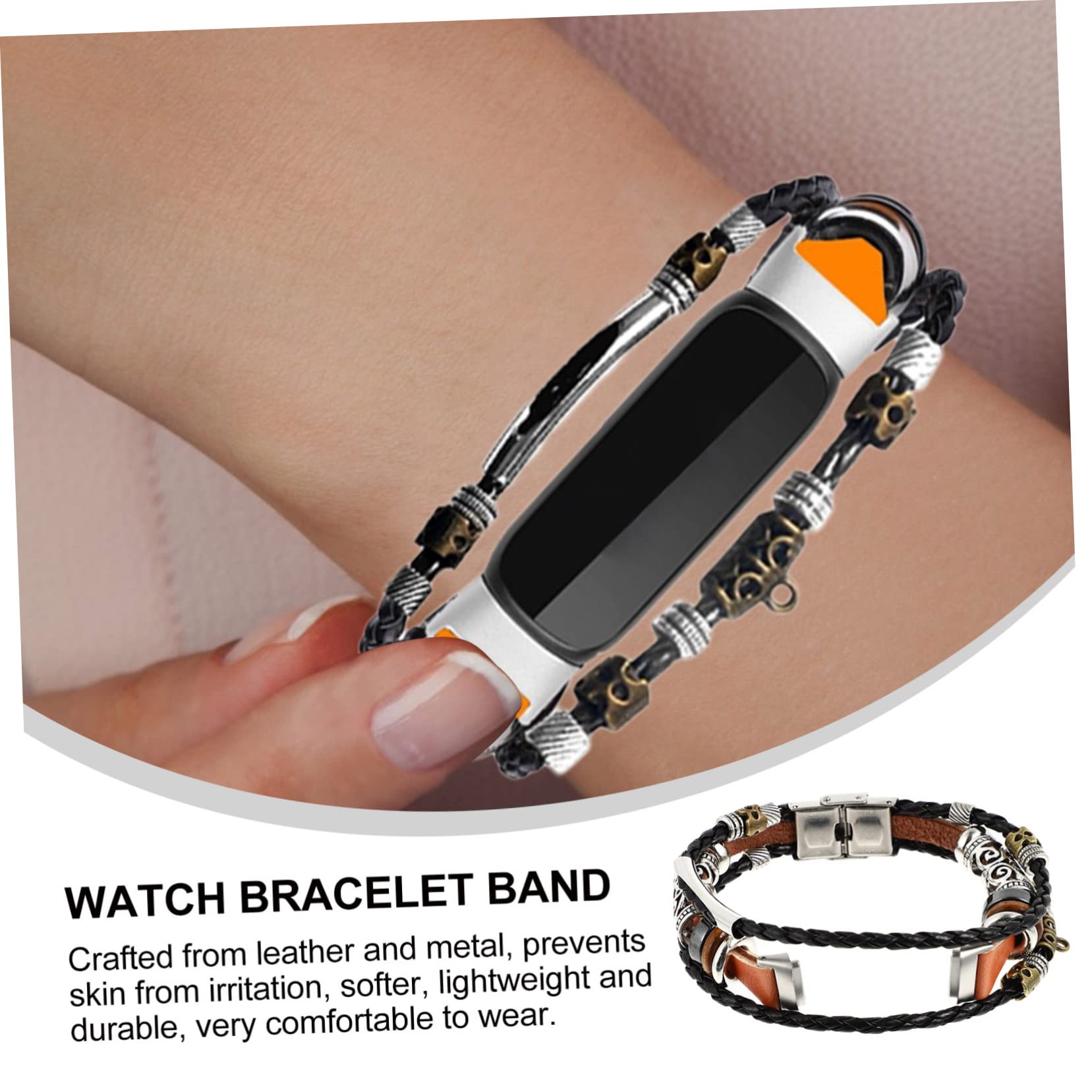 UPKOCH 2Pcs Bracelet Miss Cuir Perlé Folk-Custom