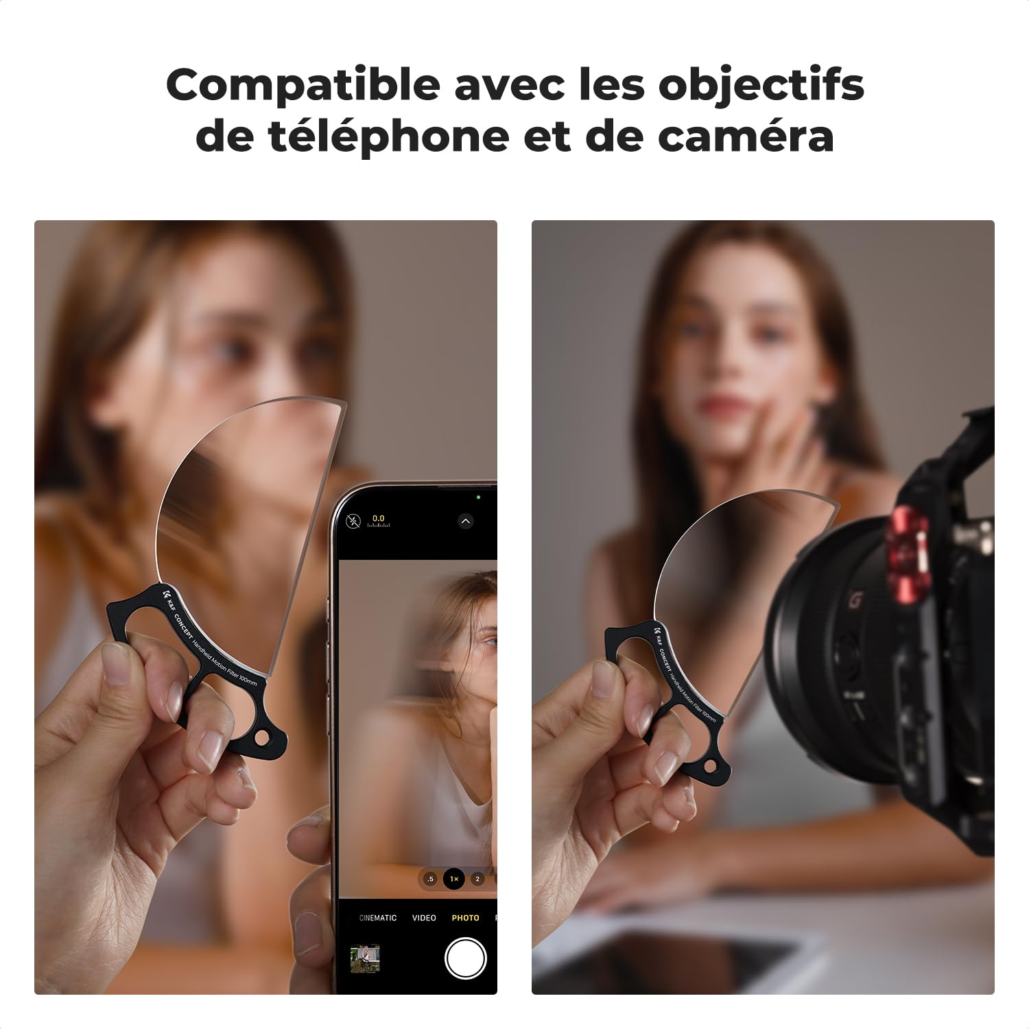 K&F Concept 100mm Filtre de Flou à Main avec Poignet Effet Spécial et 3 Chiffons de Nettoyage pour Objectif Appareil Photo