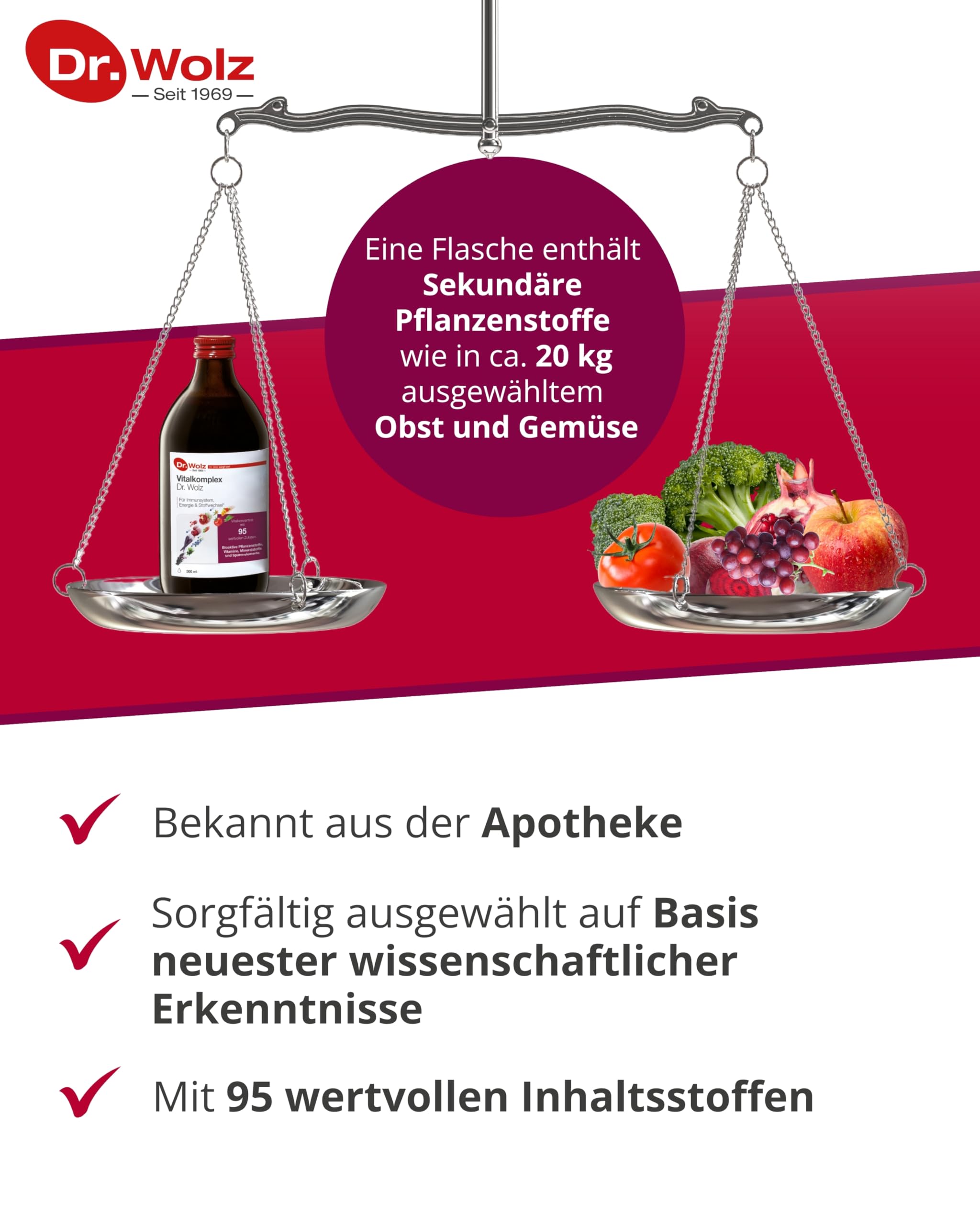 Vitalkomplex Dr. Wolz Flüssiges Vitalstoff-Konzentrat, 500 ml Lösung