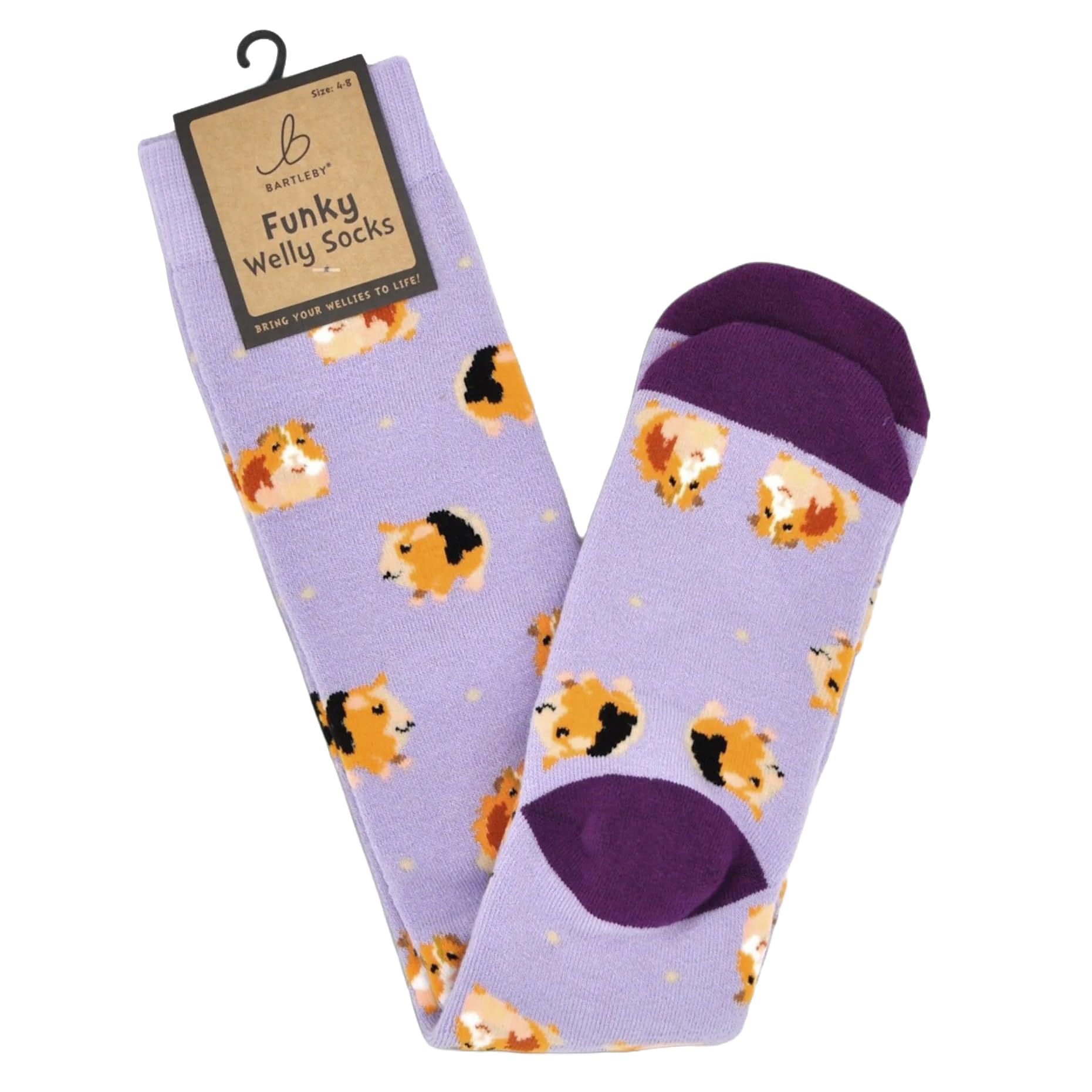 Bartleby Funky Welly Socks - Guinea Pig, Adult Unisex, Multicolour, Size 4-7, 1 Count