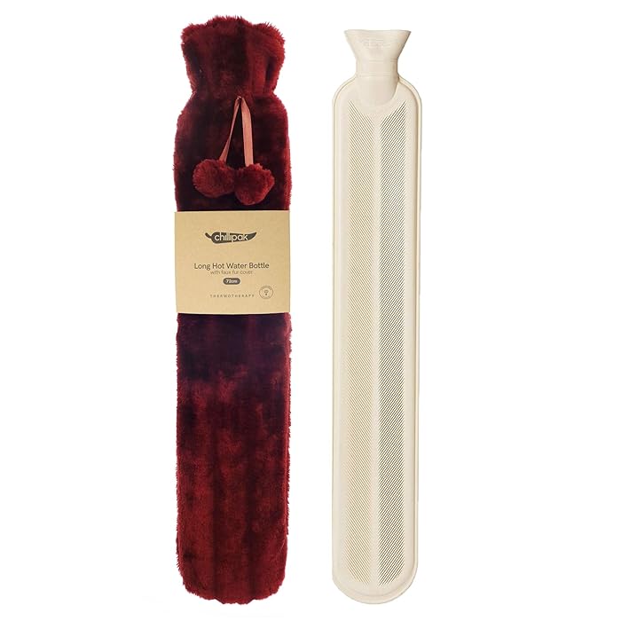 Buy Extra Long Hot Water Bottle with Fur Cover, Large Wearable Waist
