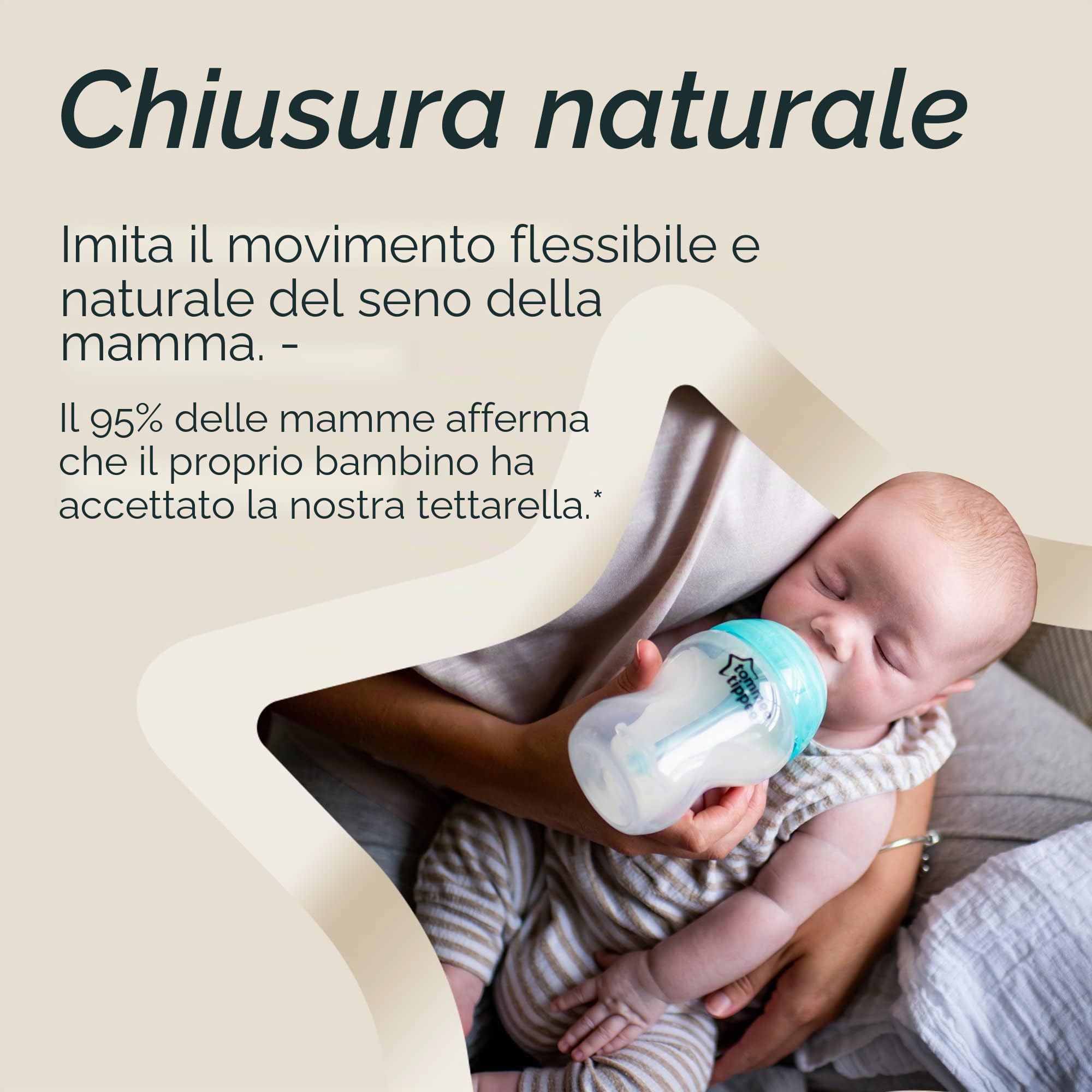 Tommee Tippee Biberon Anticolica, Tettarella Simile al Seno a Flusso Lento e Esclusivo Sistema di Ventilazione Anticolica, 150ml, Confezione da 3, Neutro