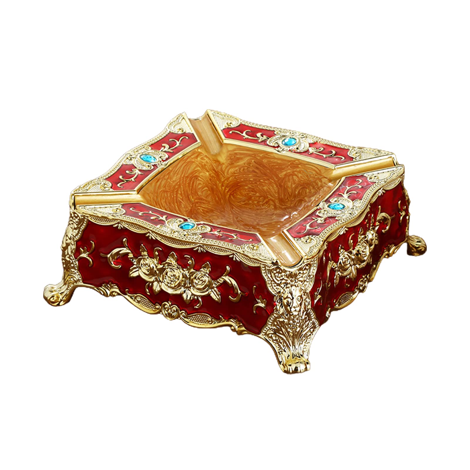 WEILWH Trays Ashtray Retro Ornaments Windproof Ashtray Wear Resistant Trays for Hotel Restaurant Decorations Ashtrays for