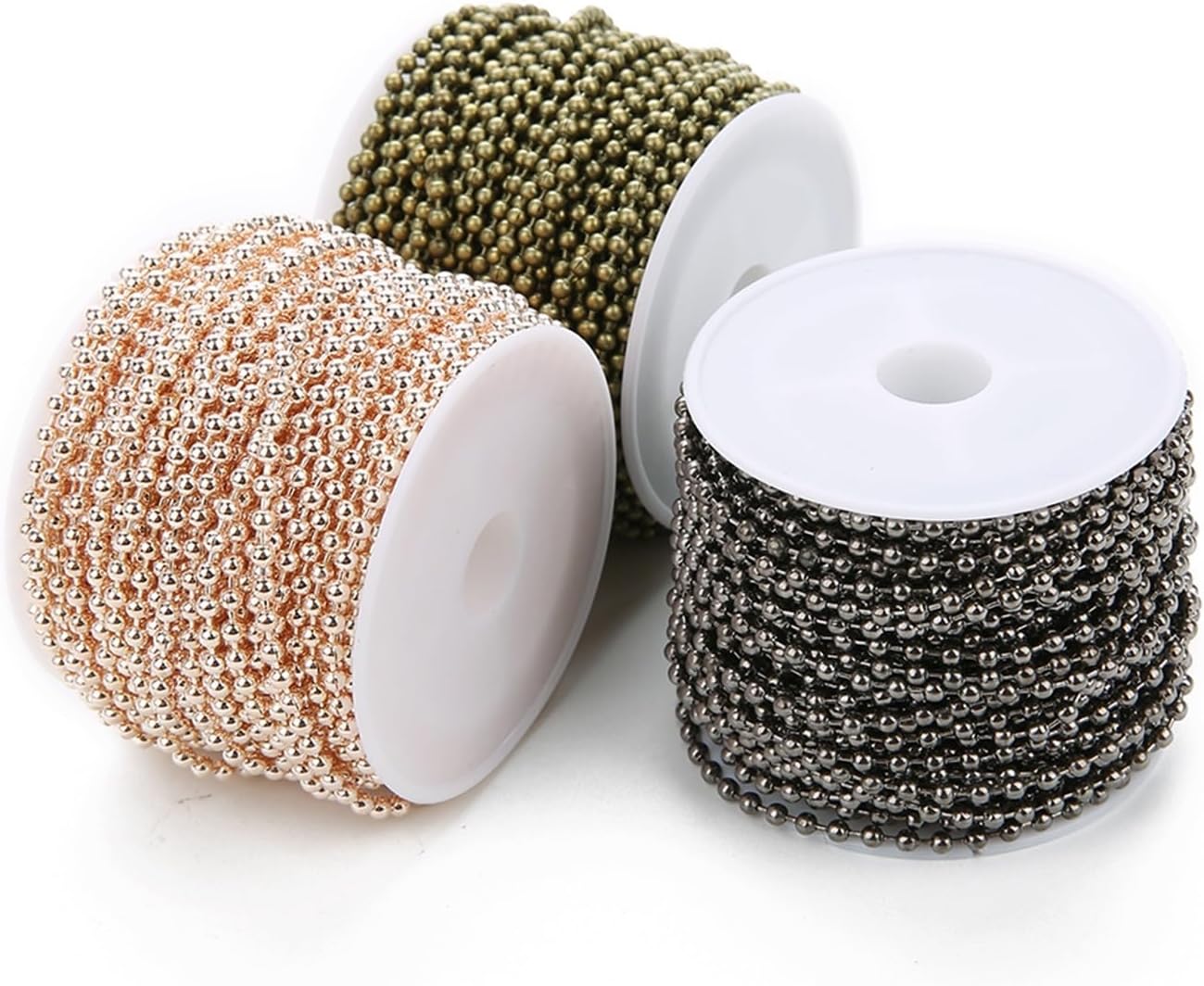 Ball chain, 30yards Round Bead Chain Connector for DIY Jewelry Making Bracelet for(Silver,2.4mm)