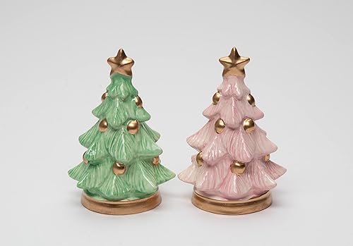 Miniatura 2 de Juego de saleros y pimenteros de cerámica fina para árbol de Navidad, invierno, 3-38 pulgadas de alto