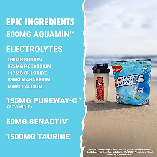 Vista 29 de GHOST Paquetes de hidratación, Sour Patch Kids Redberry, 24 varillas, polvo de electrolitos, suplemento de mezcla de bebida con magnesio, potasio