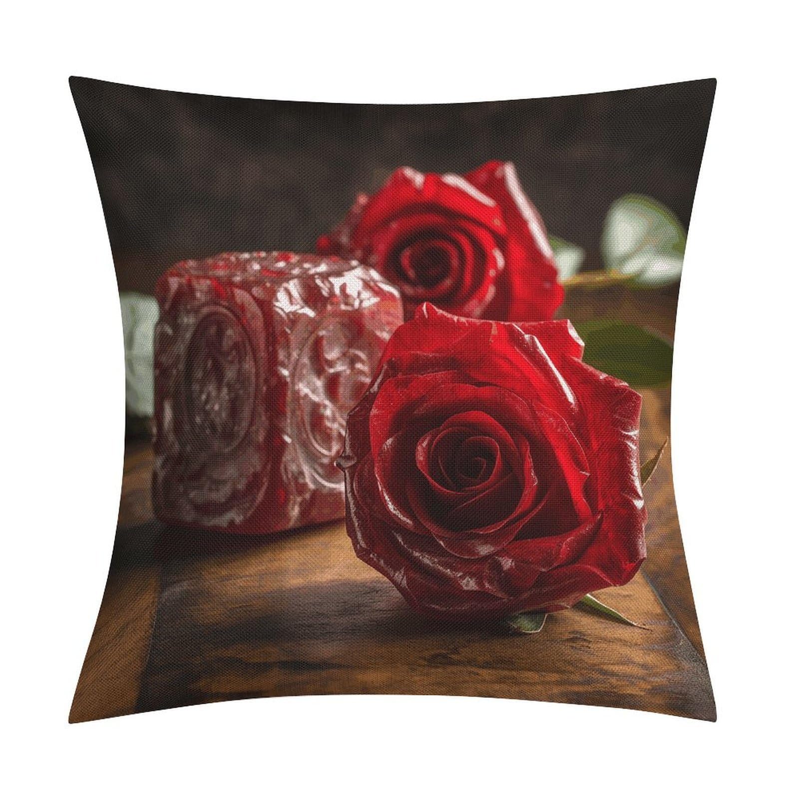 Flower Decorations Pillow Covers 18x18 Inch, Pillow Cases Boho Farmhouse, Throw Pillow Covers for Couch Sofa Bed Spring Home Decor