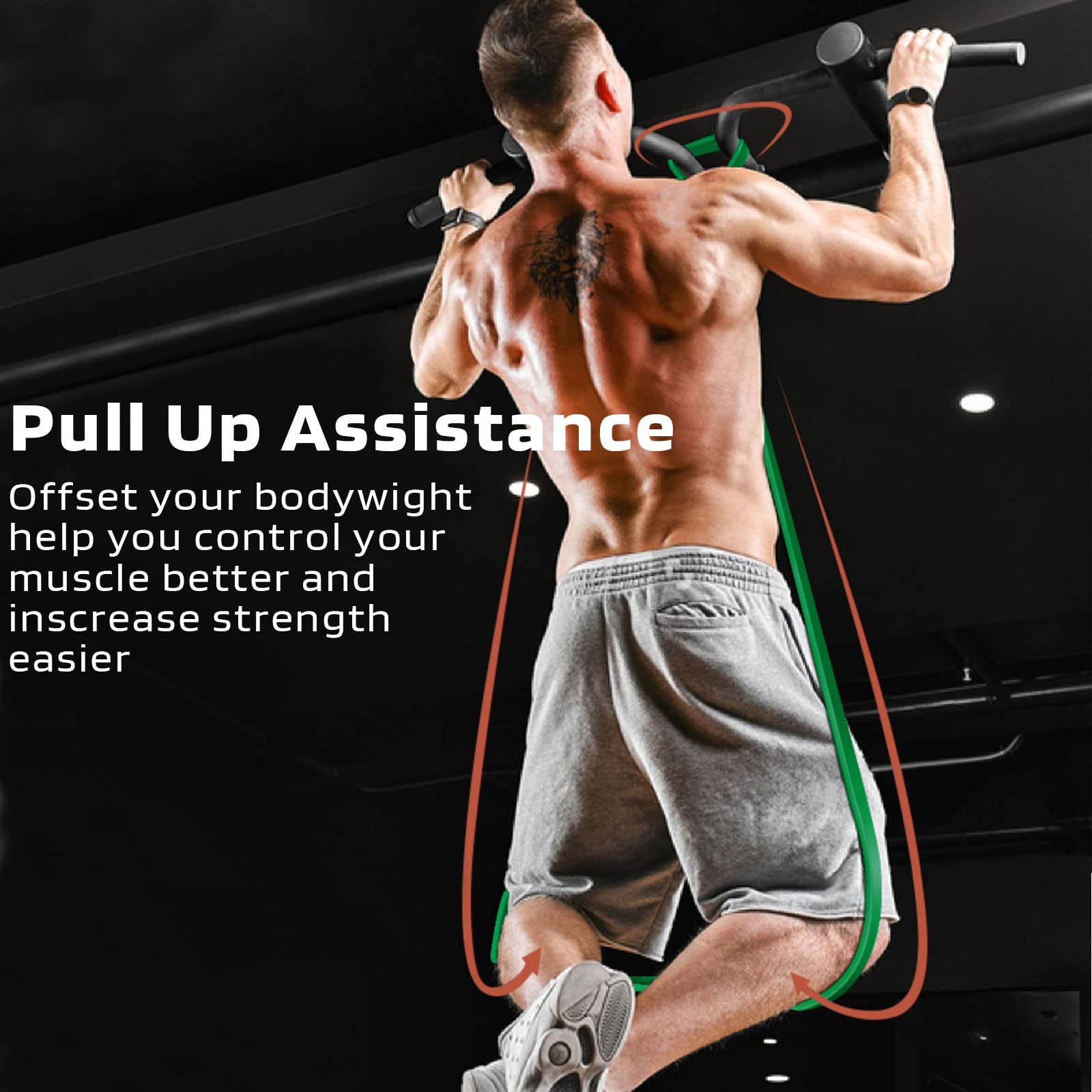 Banda de Resistencia 4 Niveles de Resistencia, Bandas Elasticas de Fitness de Látex Natural, Bandas de Ejercicios Elásticas para para Yoga, Entrenamiento de Fuerza, Pilates