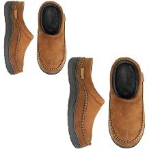 Zigzagger All Size for Family Set of 2 Pairs Size 11-12&15,Mens Slip On Moccasin Slippers, Indoor/Outdoor Warm Fuzzy Comfy House Shoes, Fluffy Wide Loafer Slippers,Cold Tawny