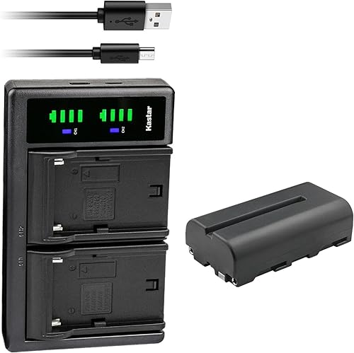 Miniatura 10 de Kastar Paquete de 2 baterías NP-F550NP-F570 y cargador USB LTD2 compatible con Godox GM55 5.5 pulgadas 4K HDMI pantalla táctil en cámara, LEDP-120C