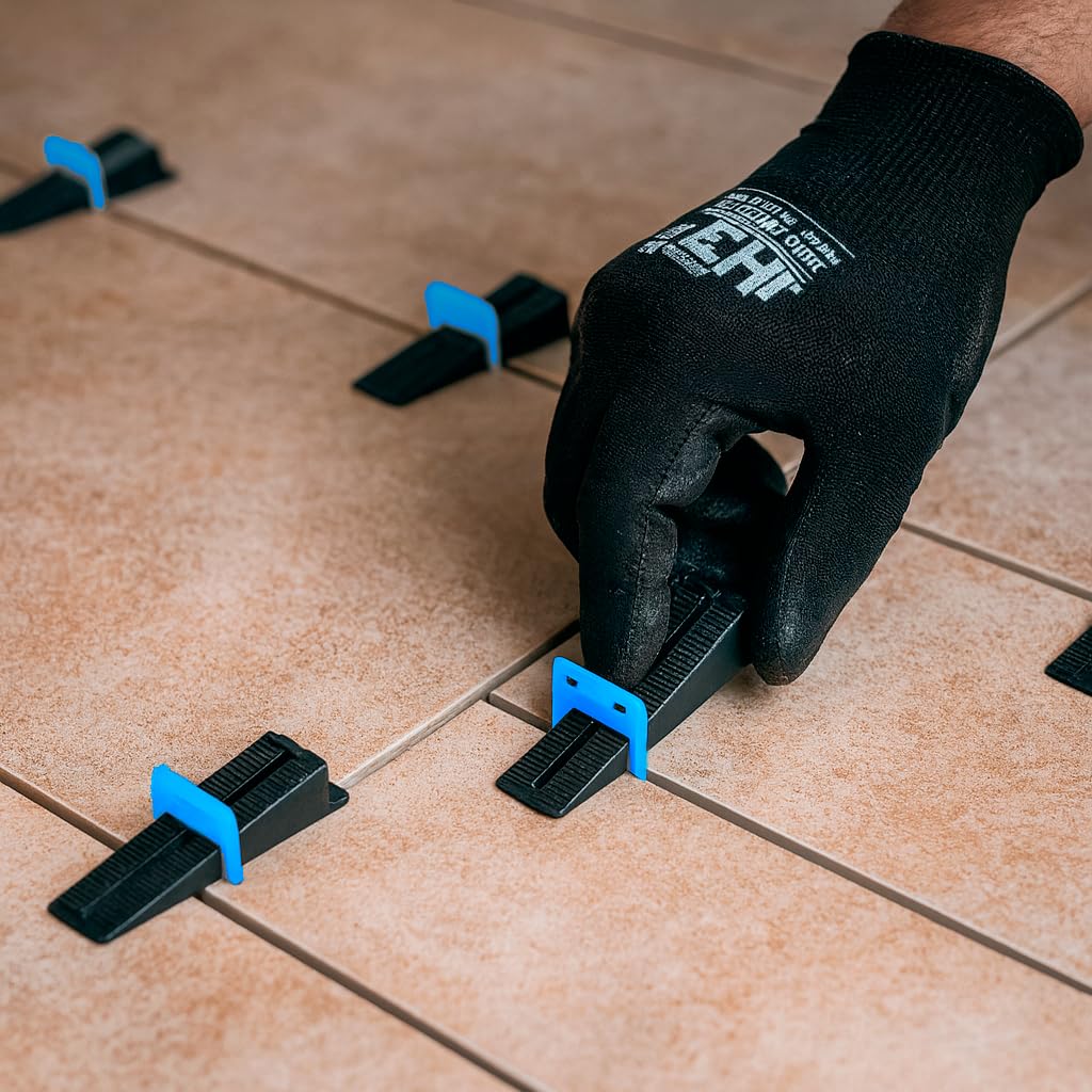 Pezzi Sistema Di Cunei Per Piastrelle - Fix Level - 500 Pezzi Di Morsetti Distanziatori 2mm - 100 Pezzi Di Cunei Riutilizzabile - Piastrelle da Parete e da Pavimento (2 mm)