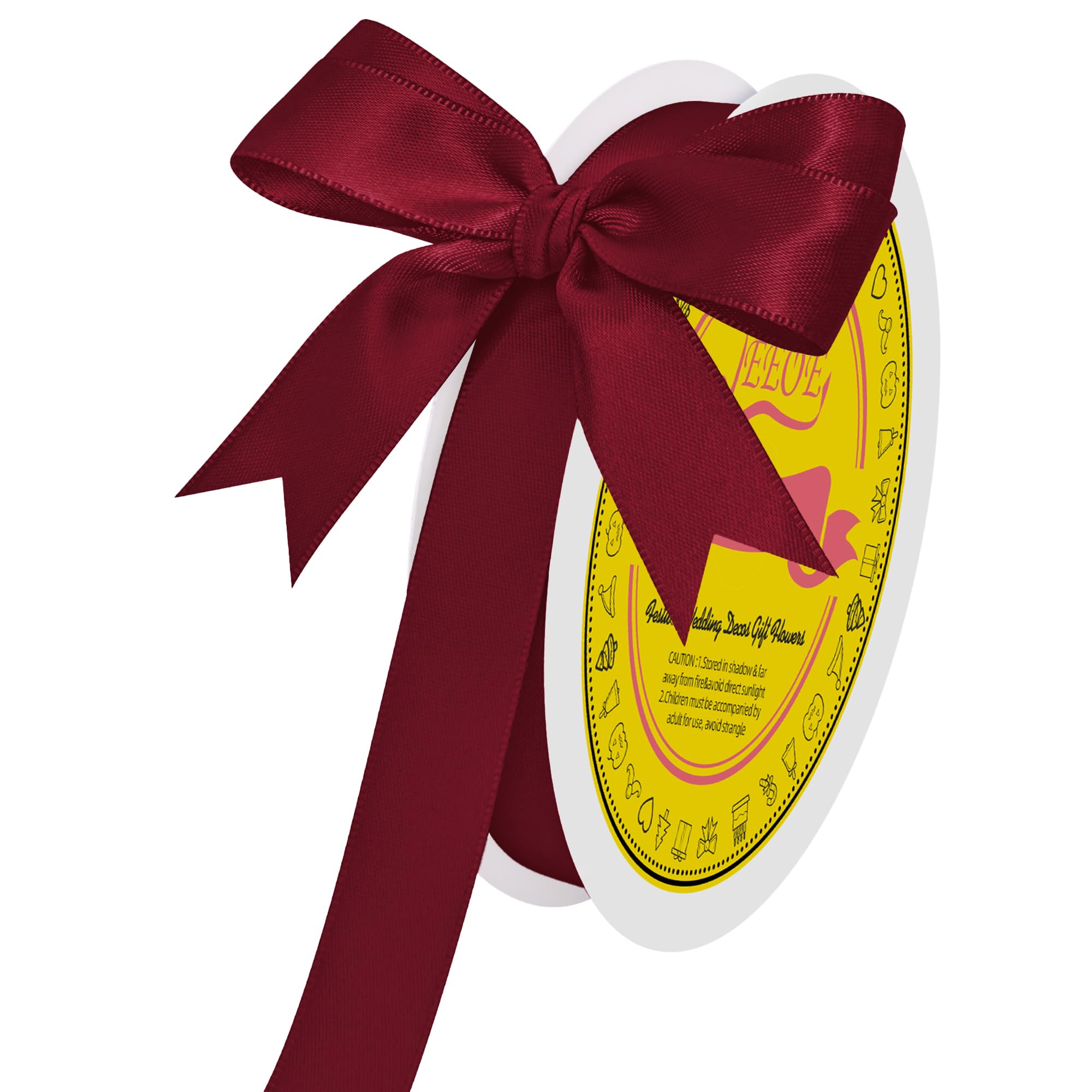 Double Face Sherry Satin Ribbon 5/8 inch X 50 Yards Polyester Sherry Ribbon for Gift Wrapping Very Suitable for Weddings Party Invitation Decorations and More
