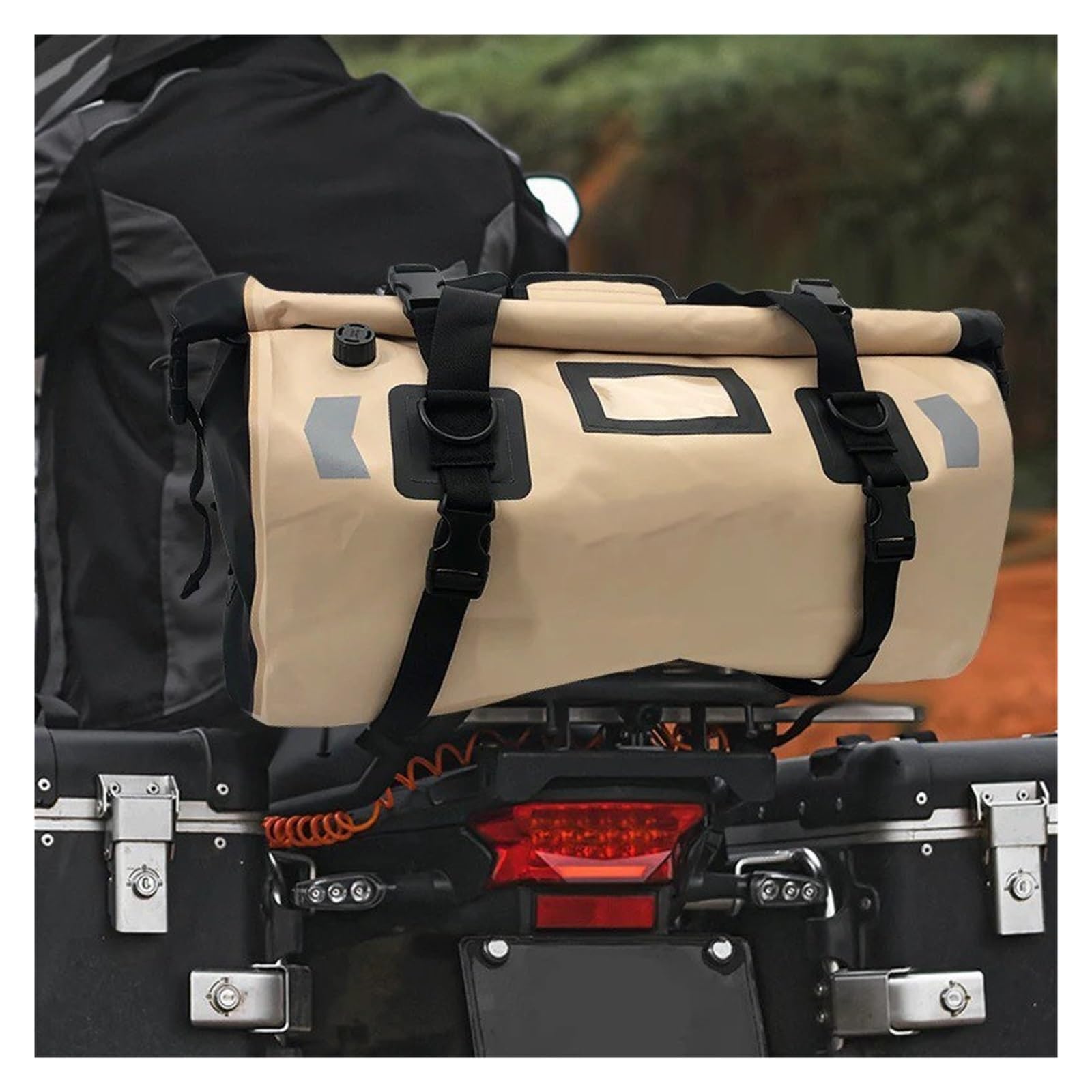 Borsa Moto Borse Posteriori Impermeabili Moto Universali 40L 66L Casco Durevole Borsa Sedile Posteriore Capacità Guida Motocross Selle Moto Bagagli(40L-Black)